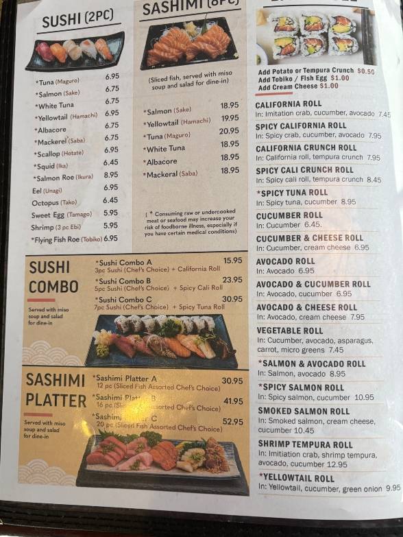 Royal Sushi & Teriyaki Japanese меню