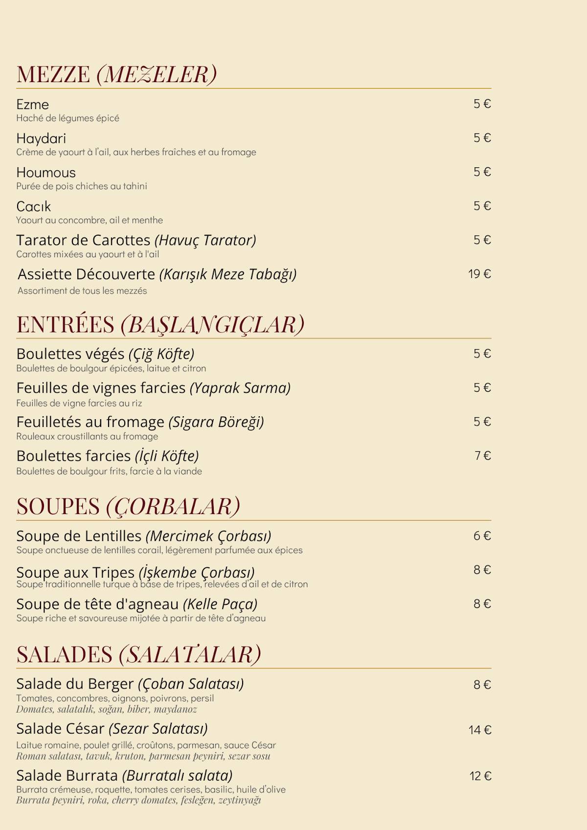 SARAY GRILL меню