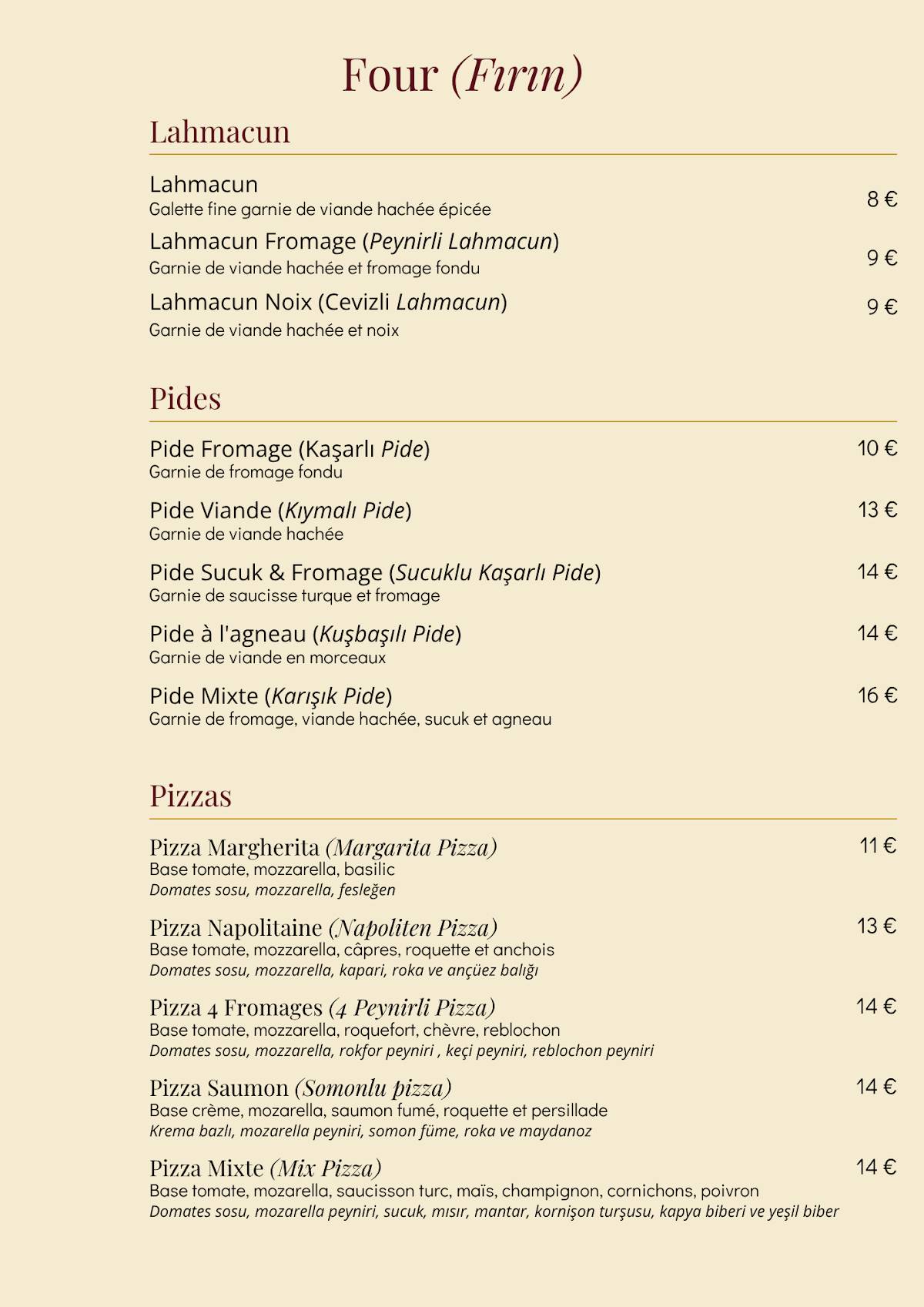 SARAY GRILL меню