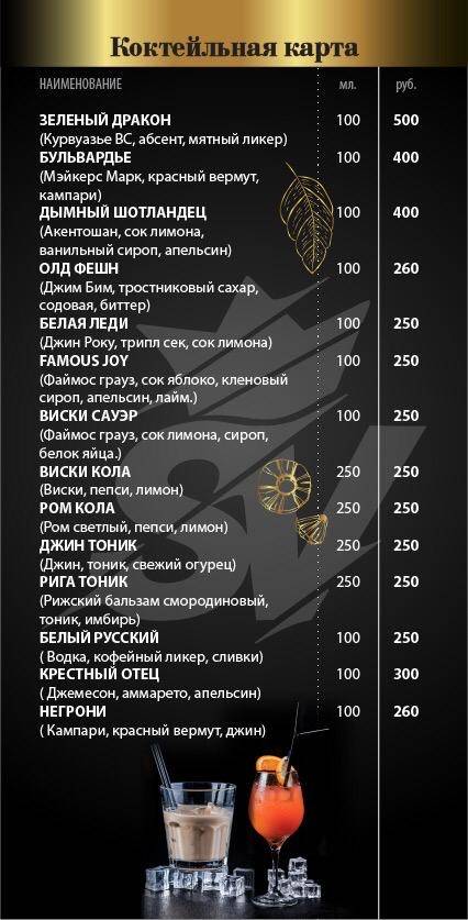 SV меню