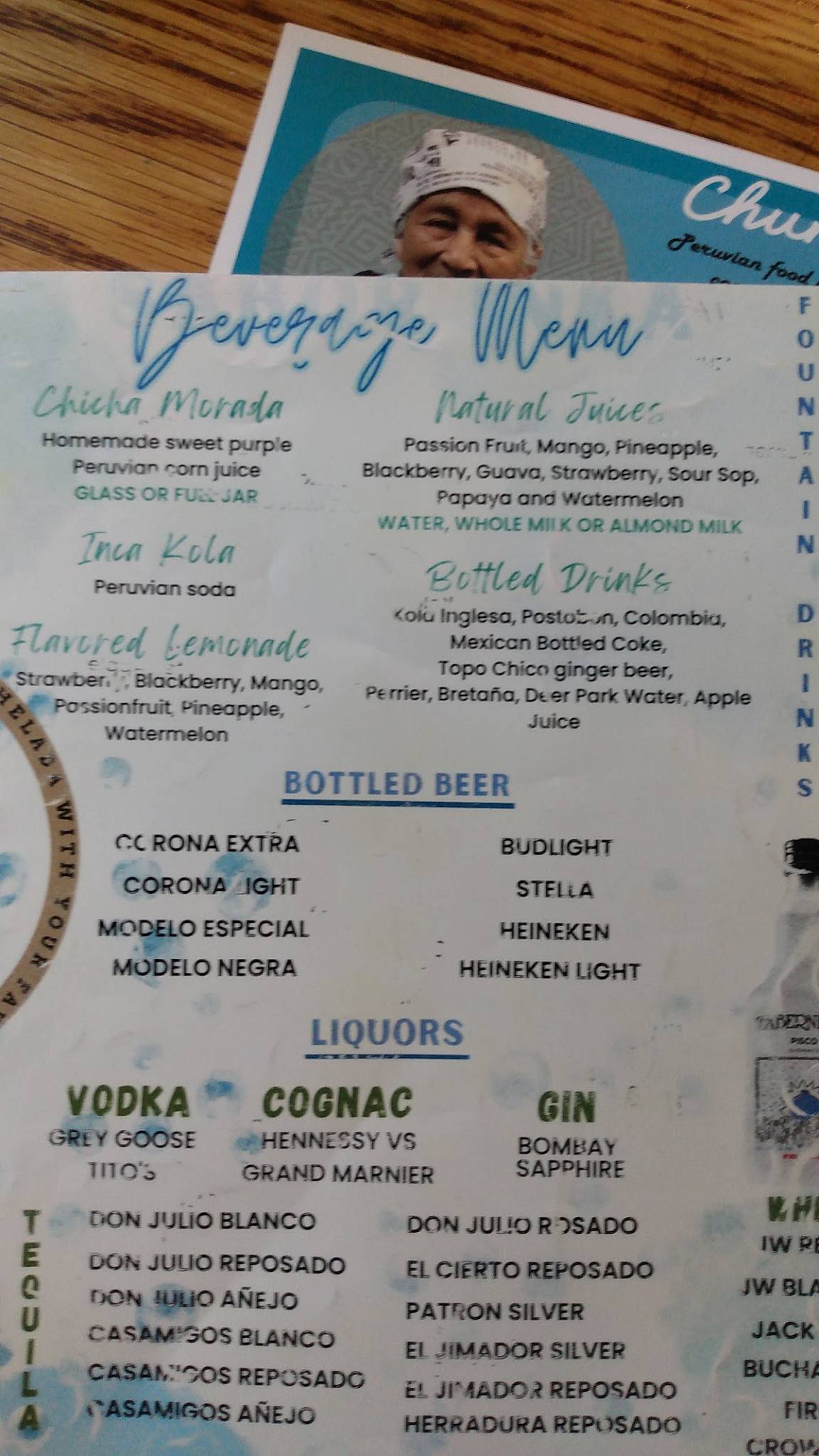 Sabor Inka меню