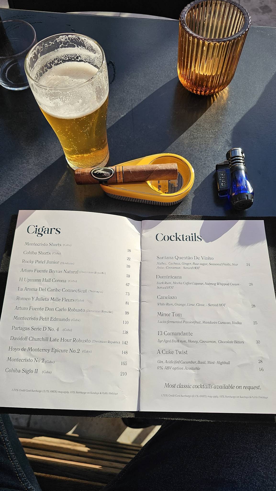 Santana Rooftop Bar меню