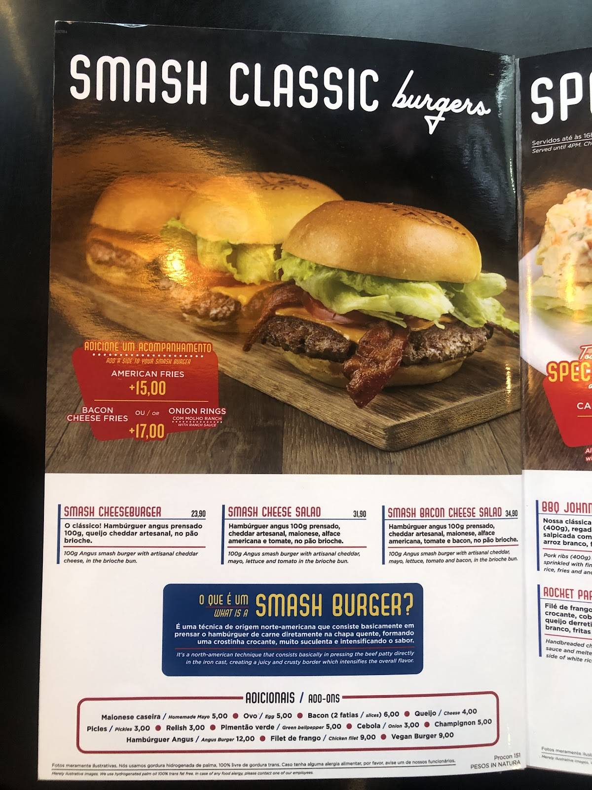 Johnny Rockets Santos меню