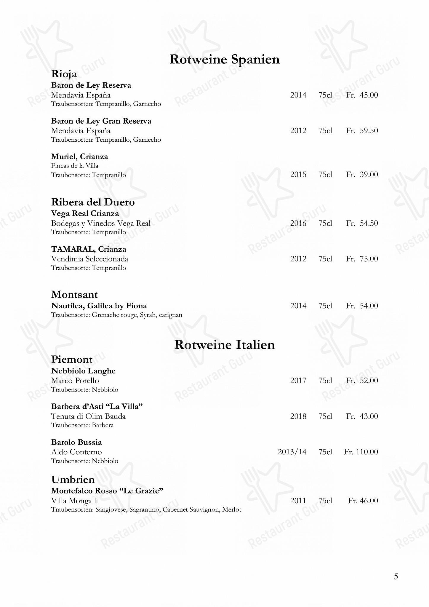 OUR MENU ресторана Restaurant Hotel Seeblick