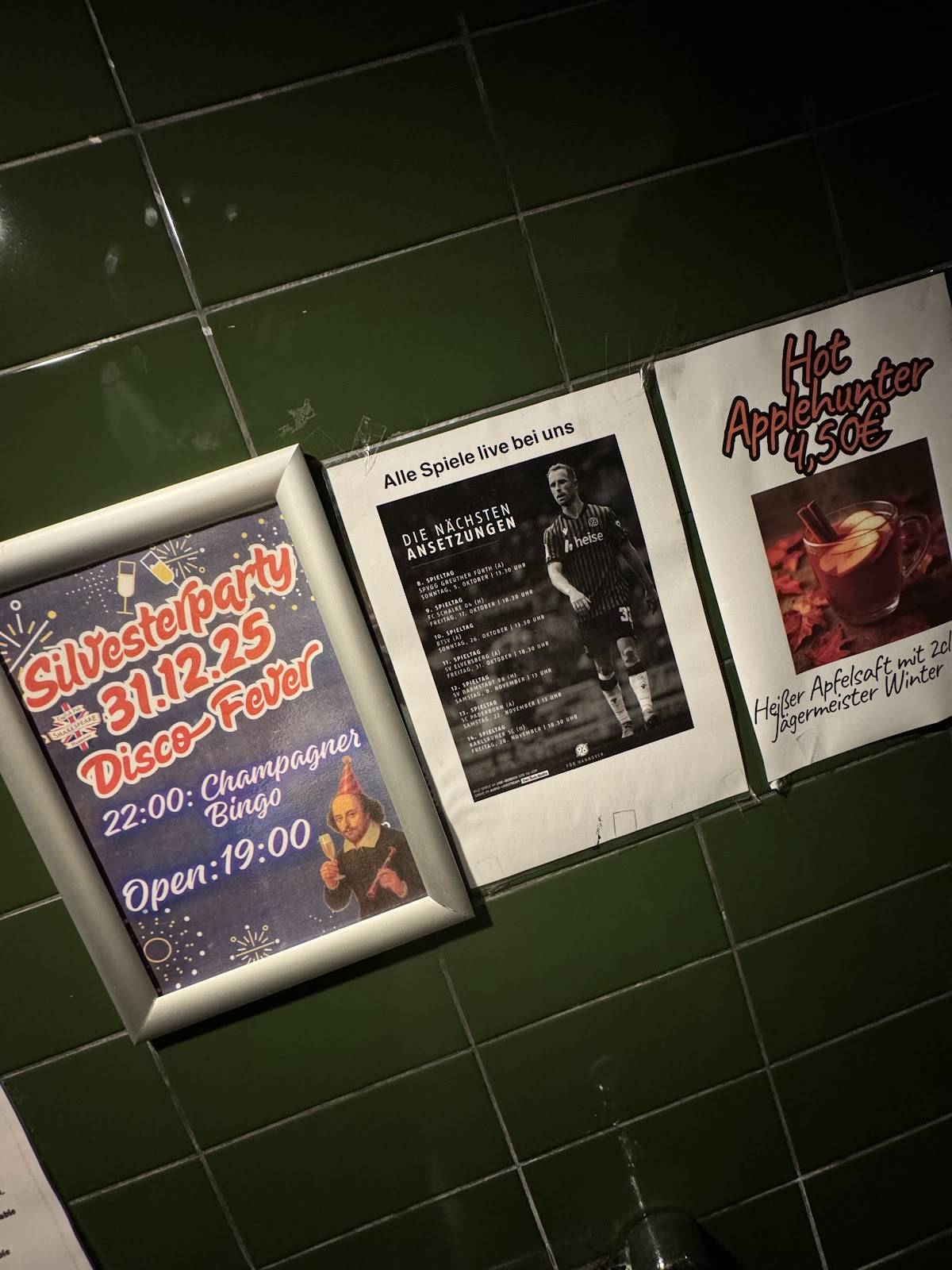 Shakespeare English Pub меню