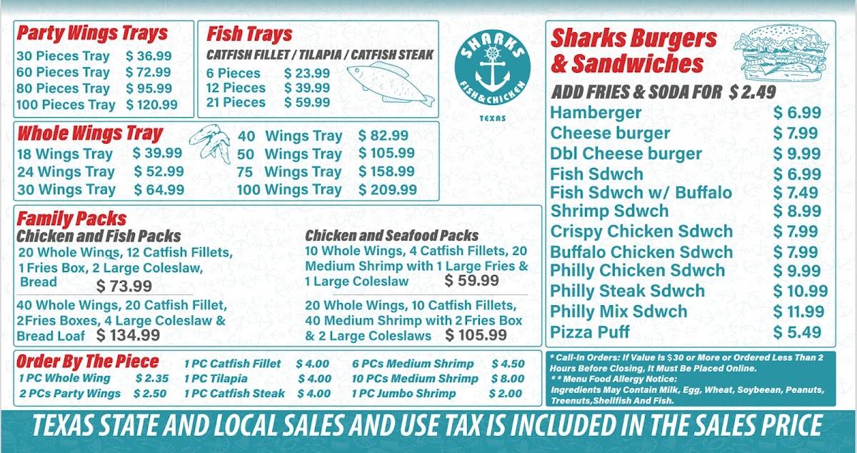 Sharks Fish and Chicken меню