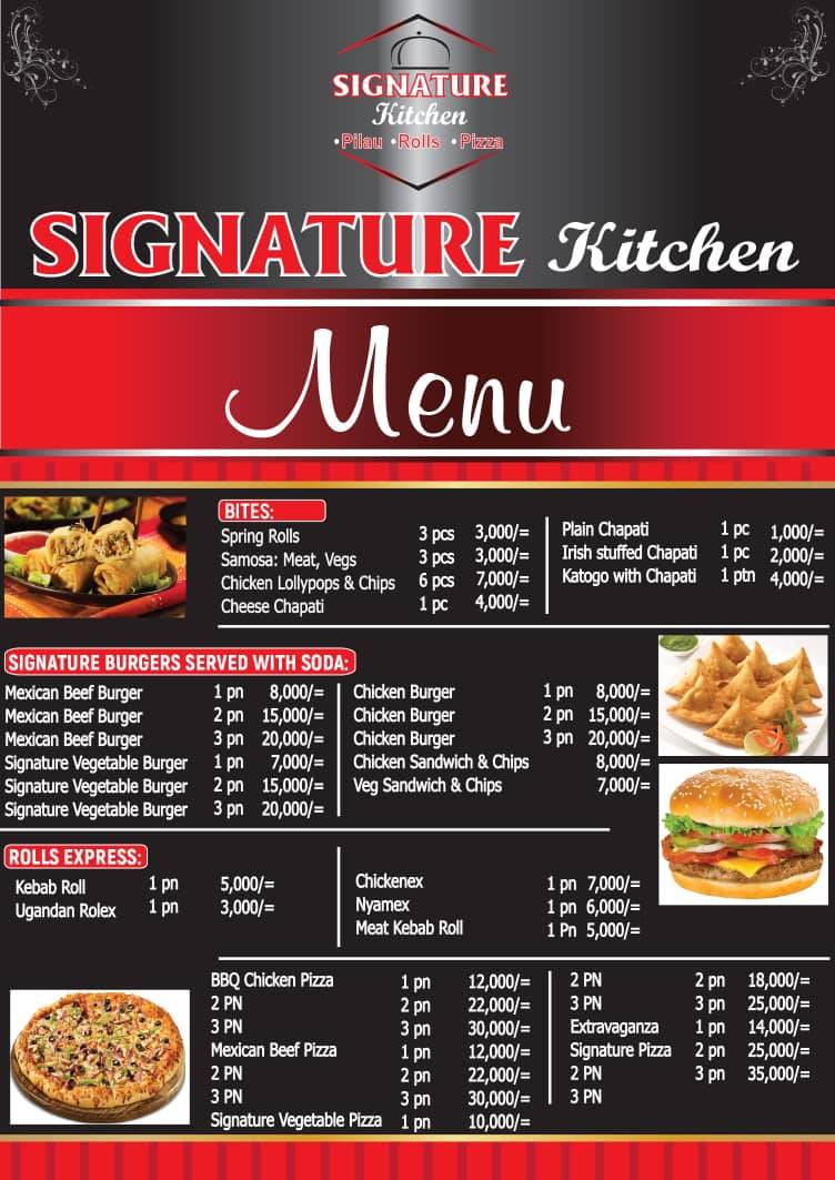 Signature Kitchen меню