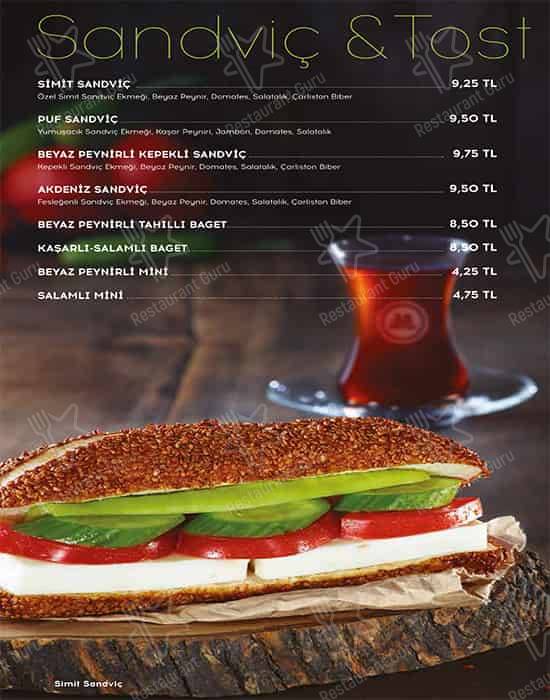 Simit Sarayı меню