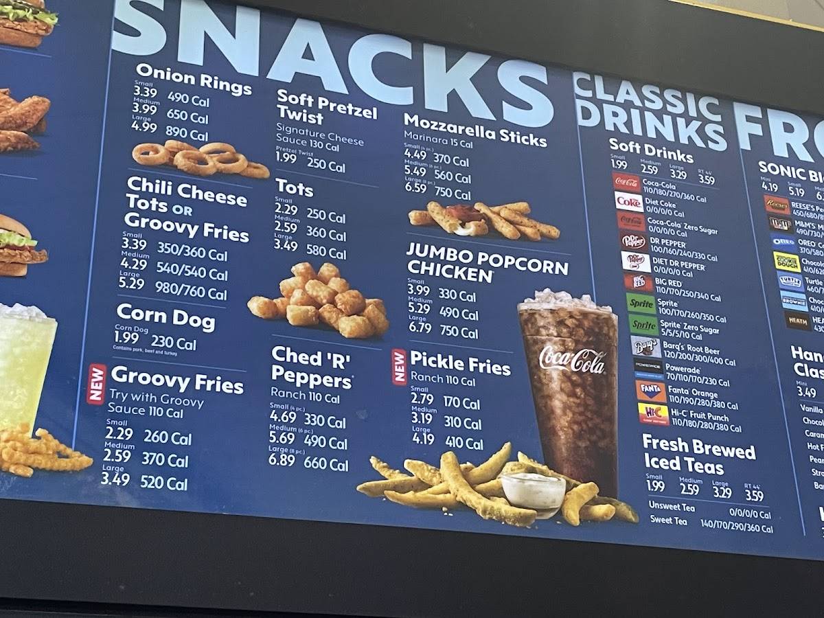 Sonic Drive-In меню