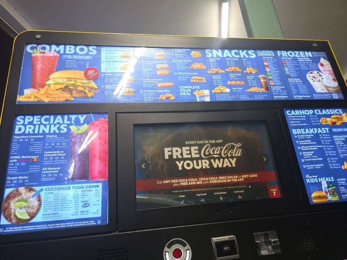 Sonic Drive-In меню