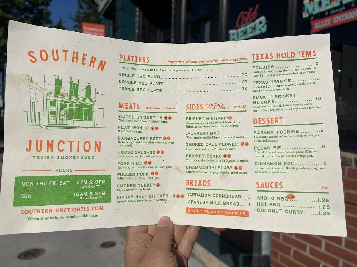 Southern Junction меню