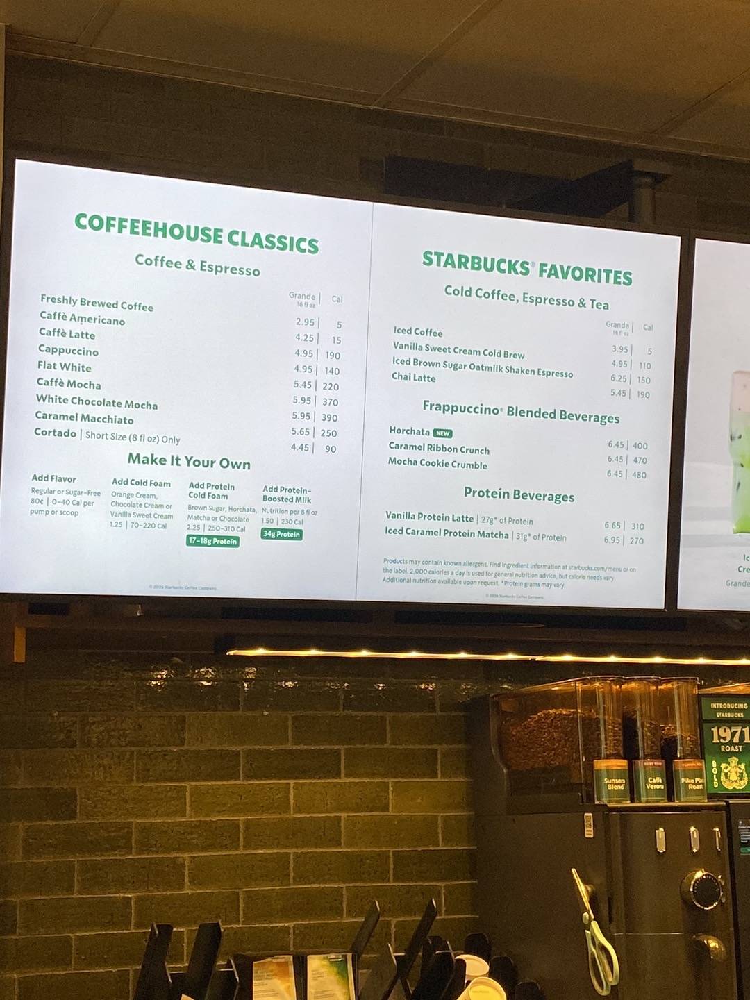 Starbucks Coffee Company меню