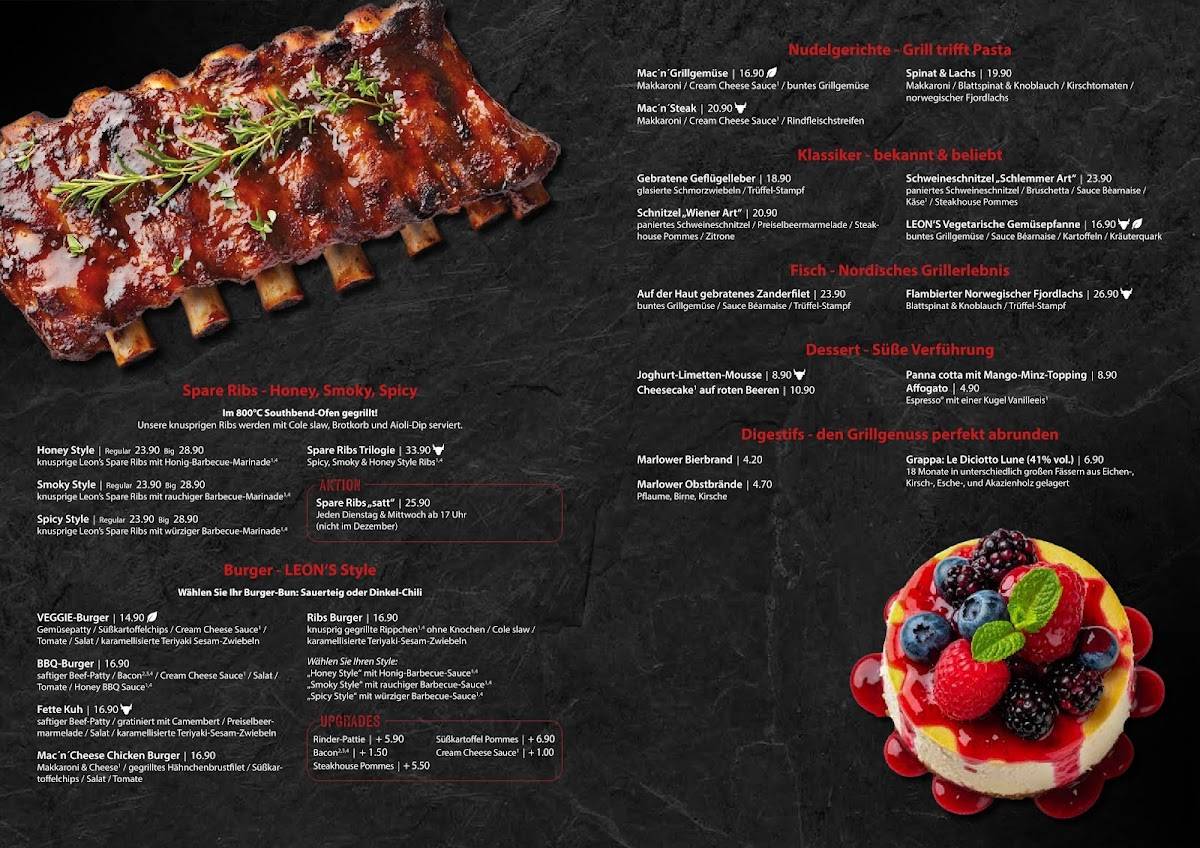 Steakhaus Leon's Nordic BBQ House меню