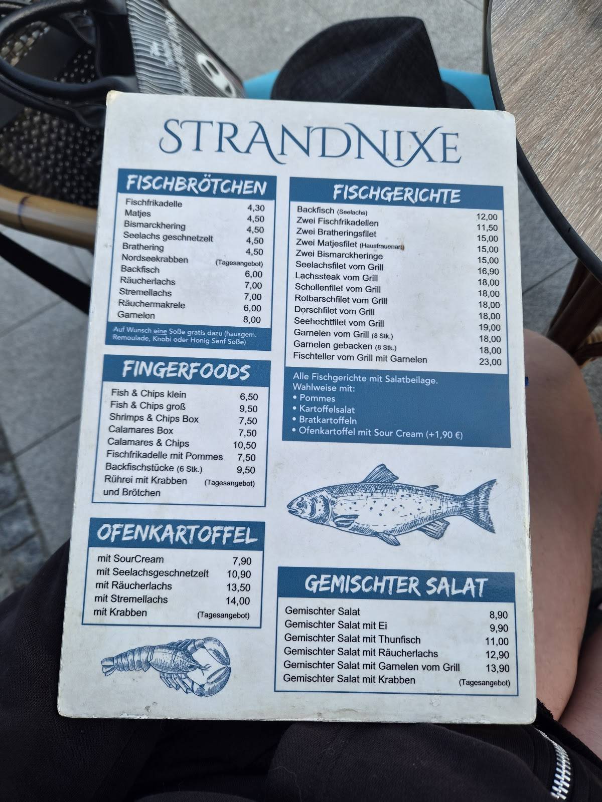 Strandnixe меню