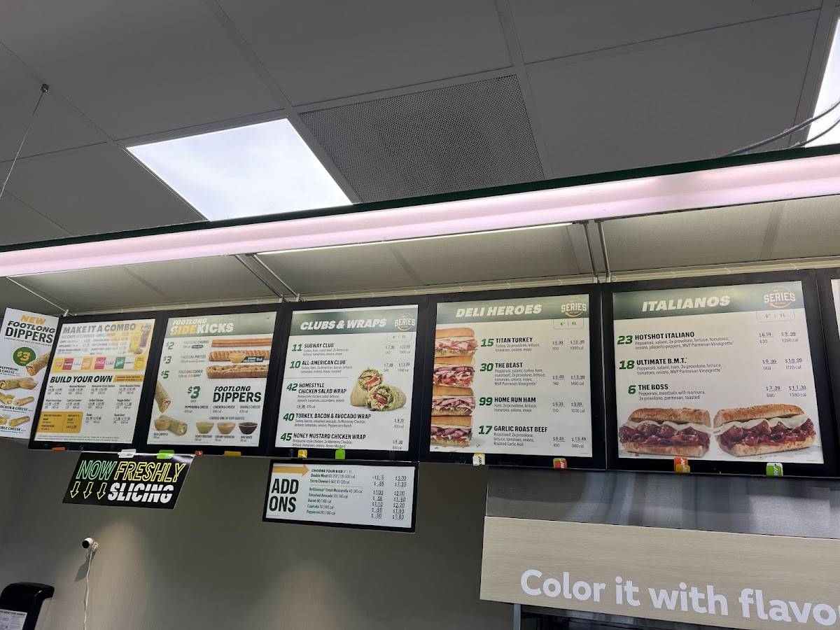 Subway меню