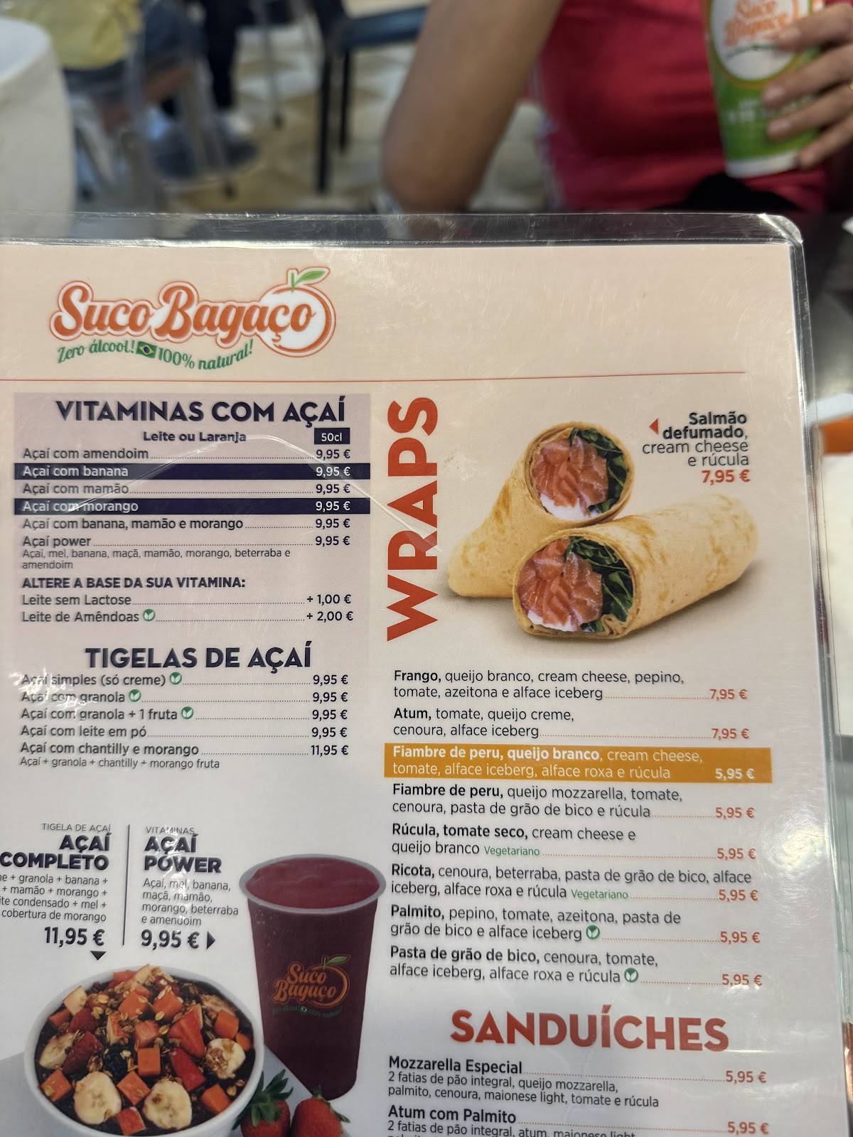 Suco Bagaço меню