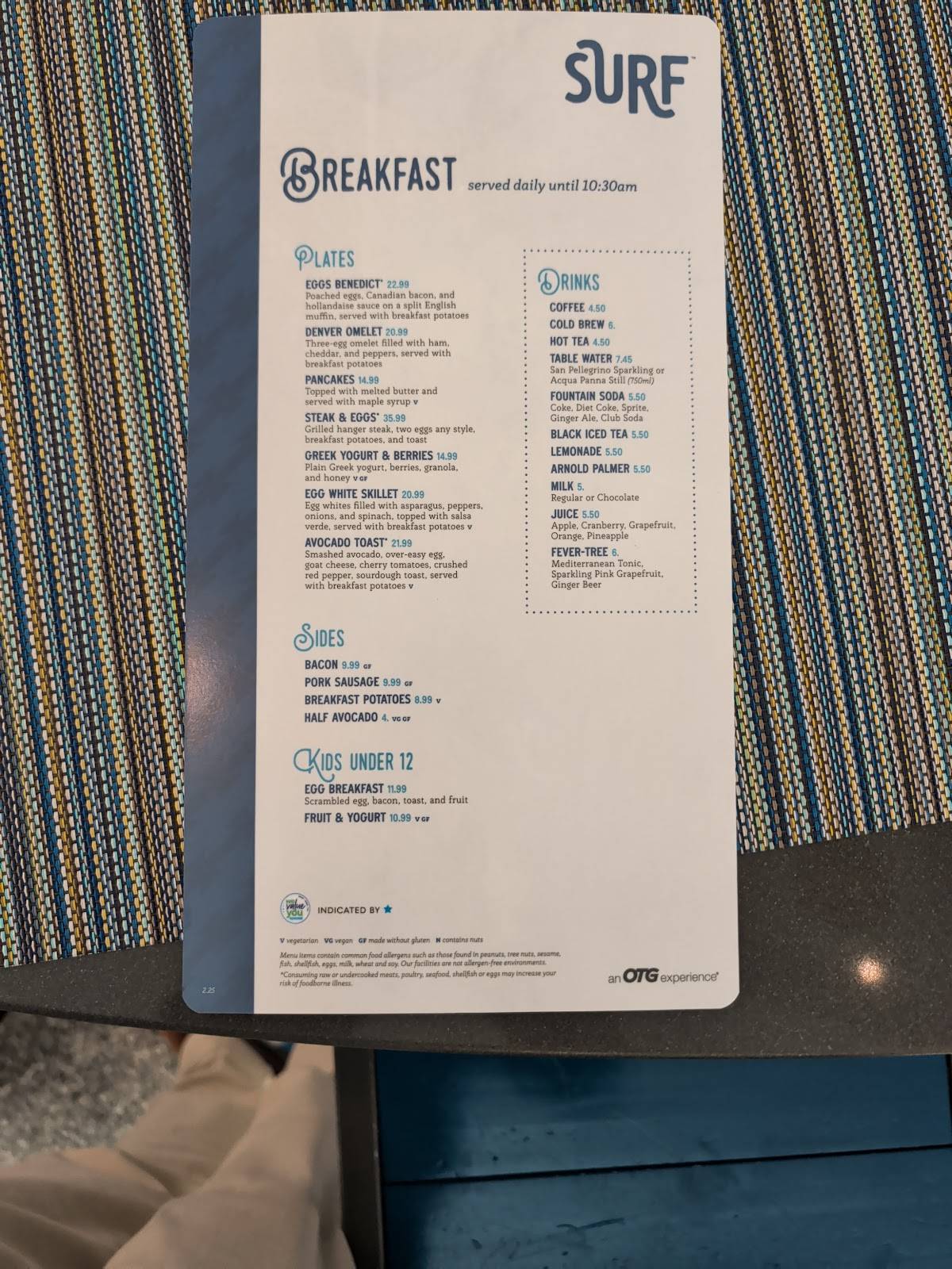 Surf Bar Oases меню