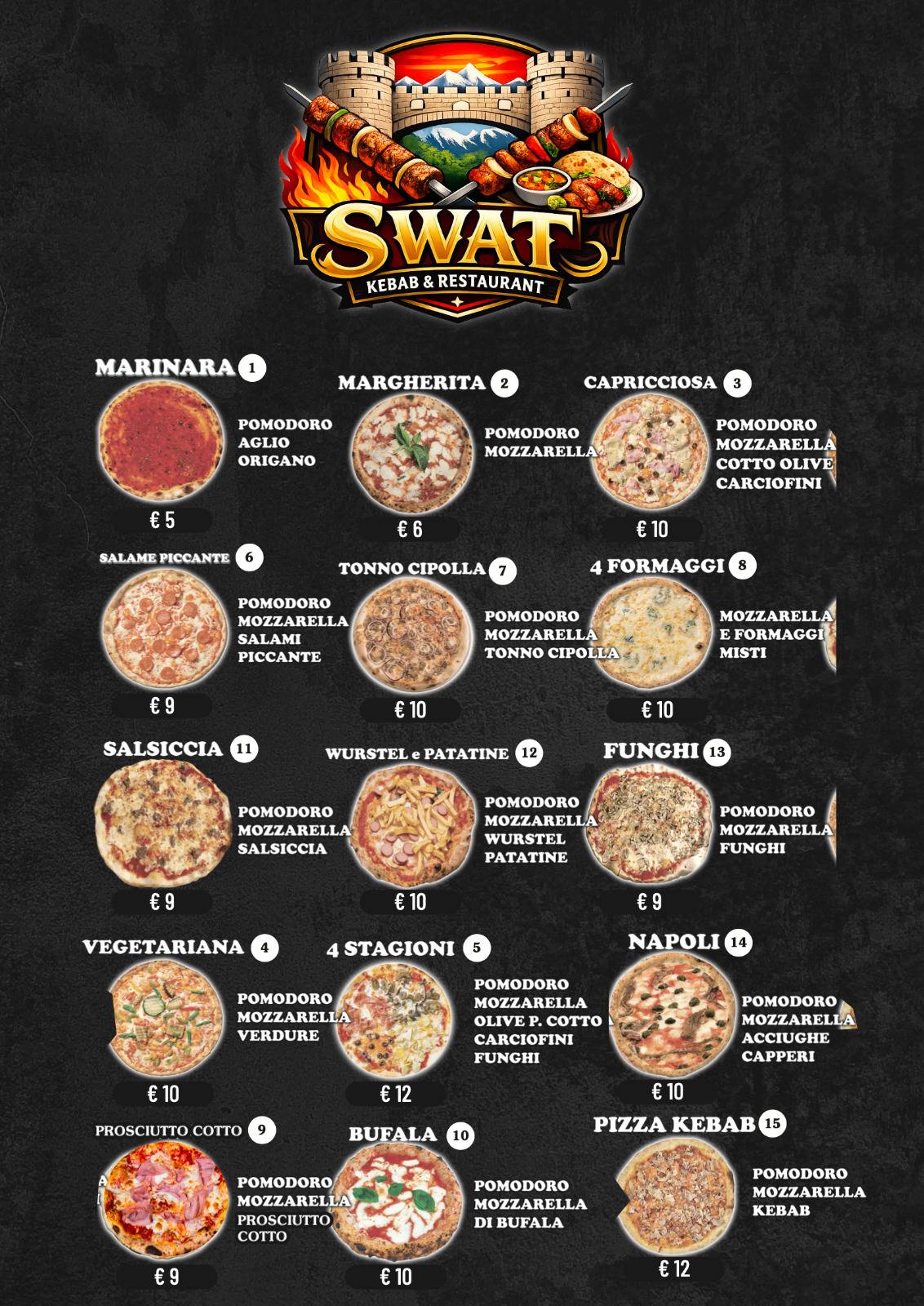 Swat kebab e pizzeria меню