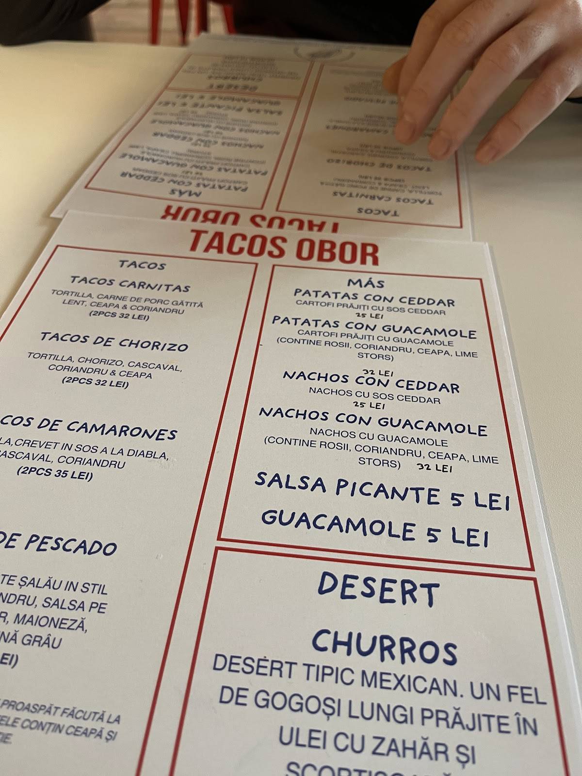 TACOS OBOR меню
