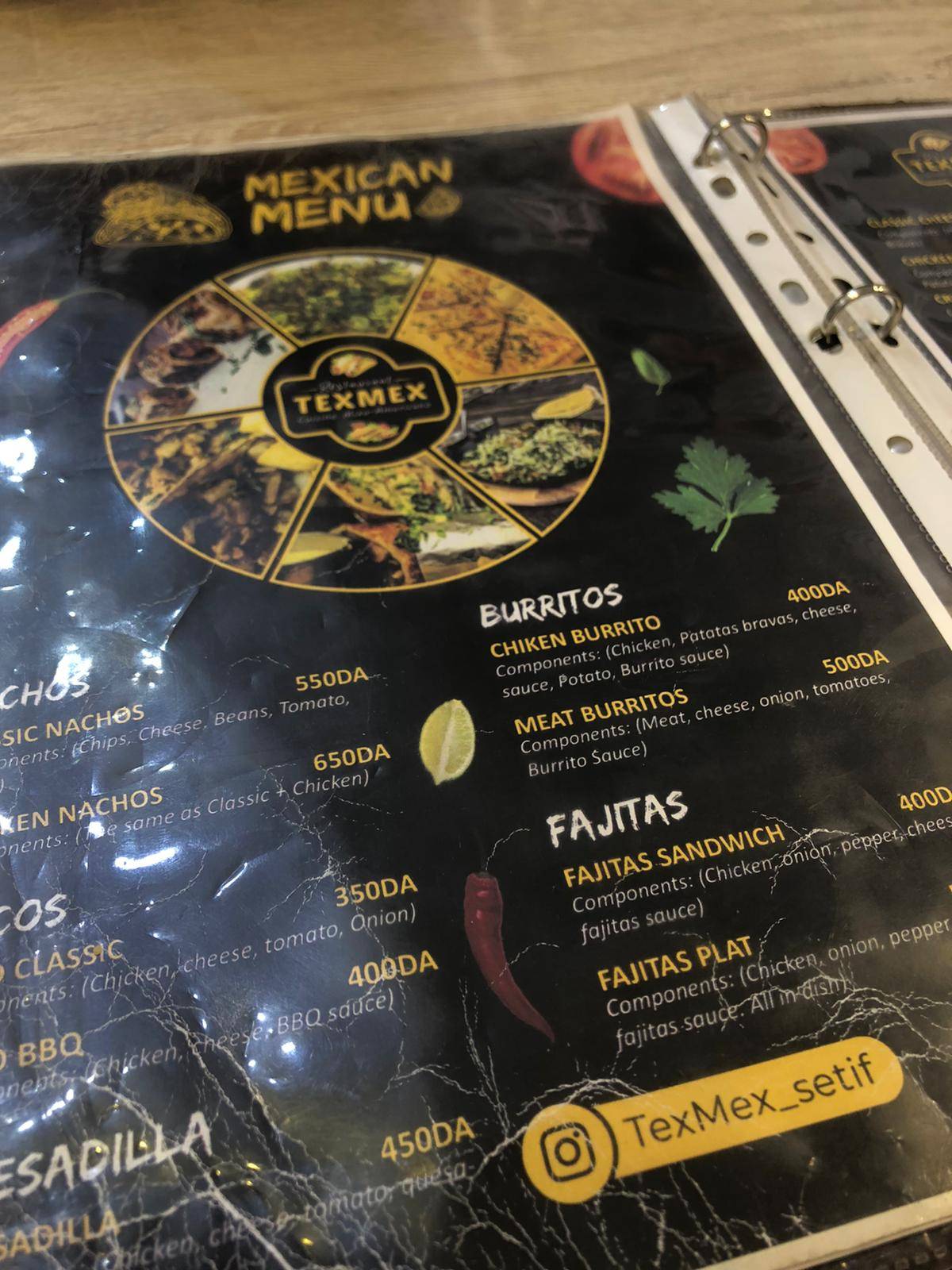 TEXMEX SETIF меню