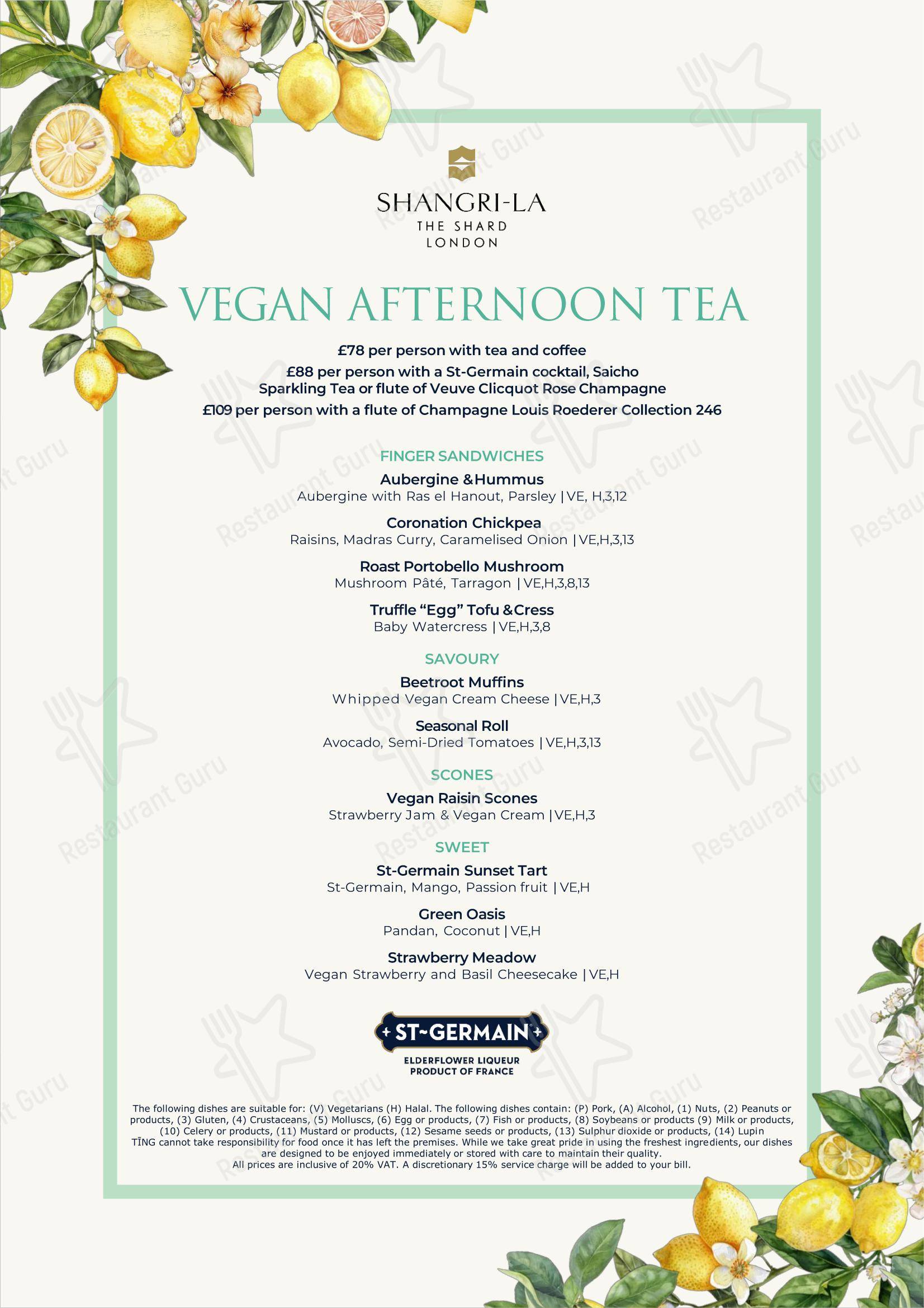 Takeaway Menu ресторана TĪNG в Лондоне