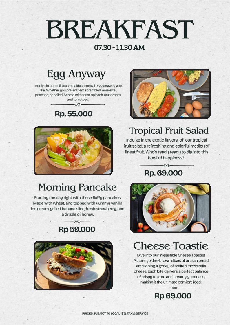 Nu Kitchen Bali меню