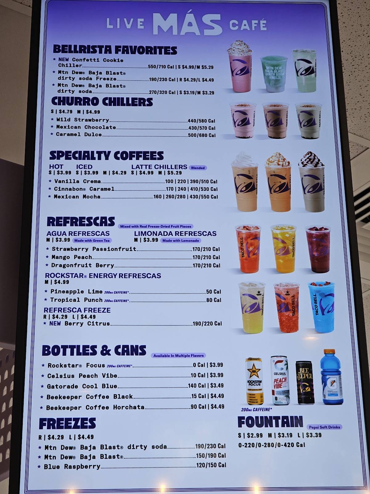 Taco Bell - Live Más Café меню