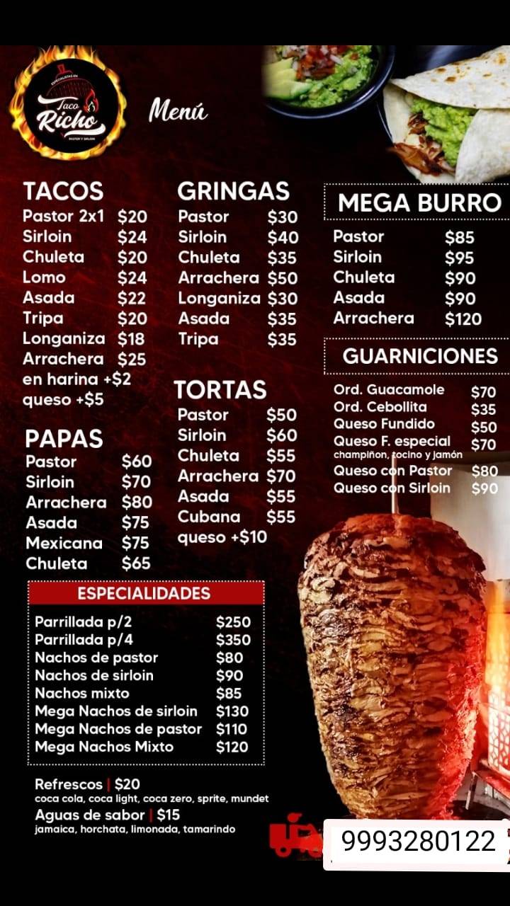 Taco Richo меню