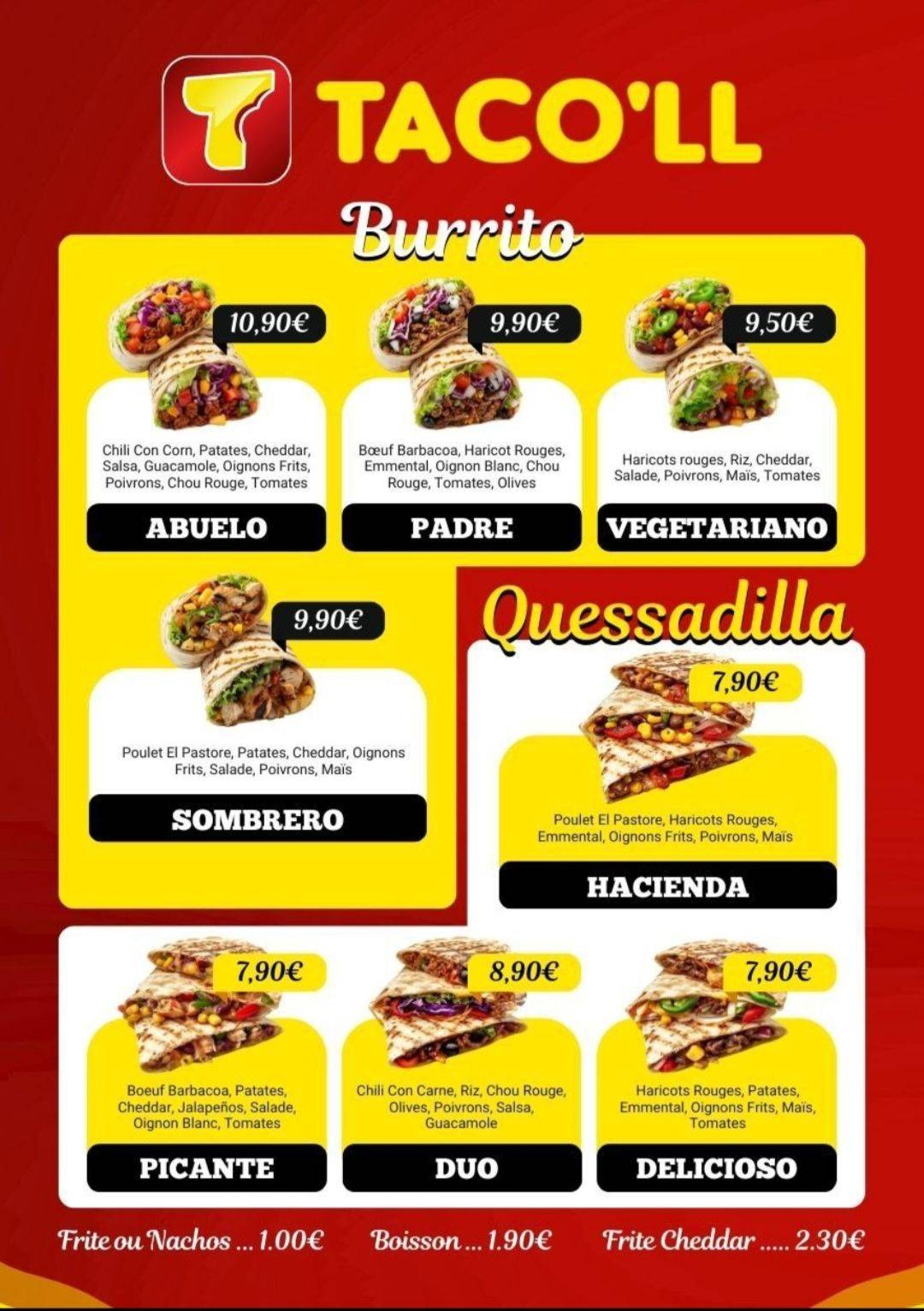 Taco'll меню