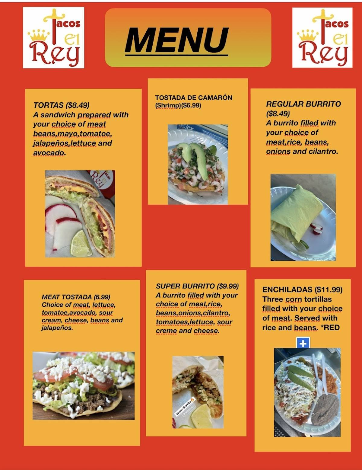 Tacos el Rey #6 меню