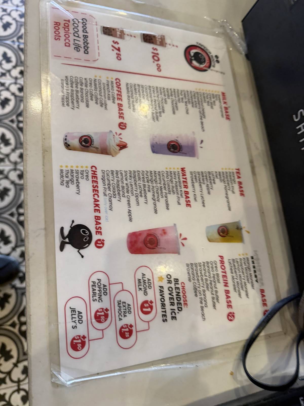 Tapioca Rush меню