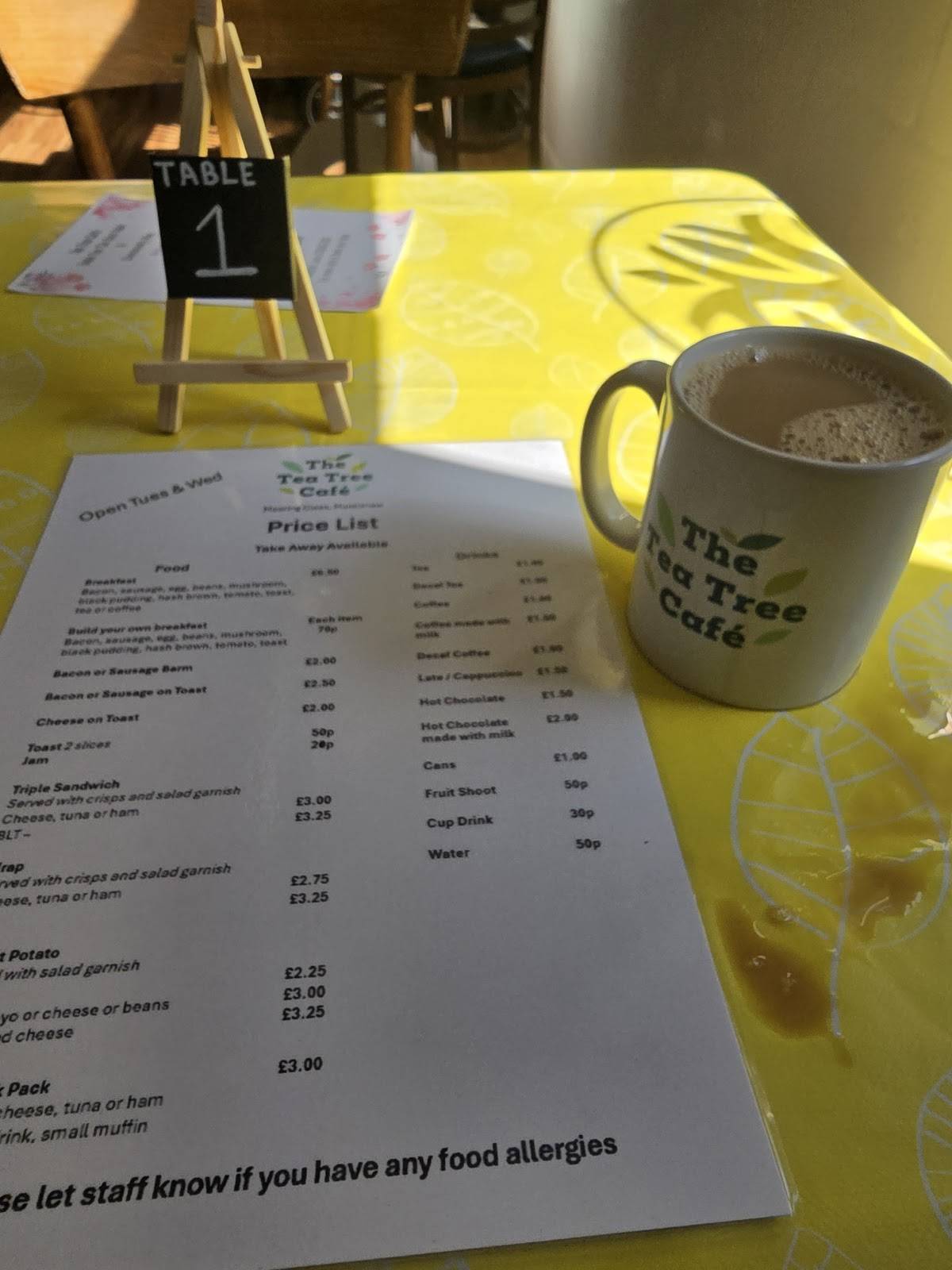 Tea Tree Café меню