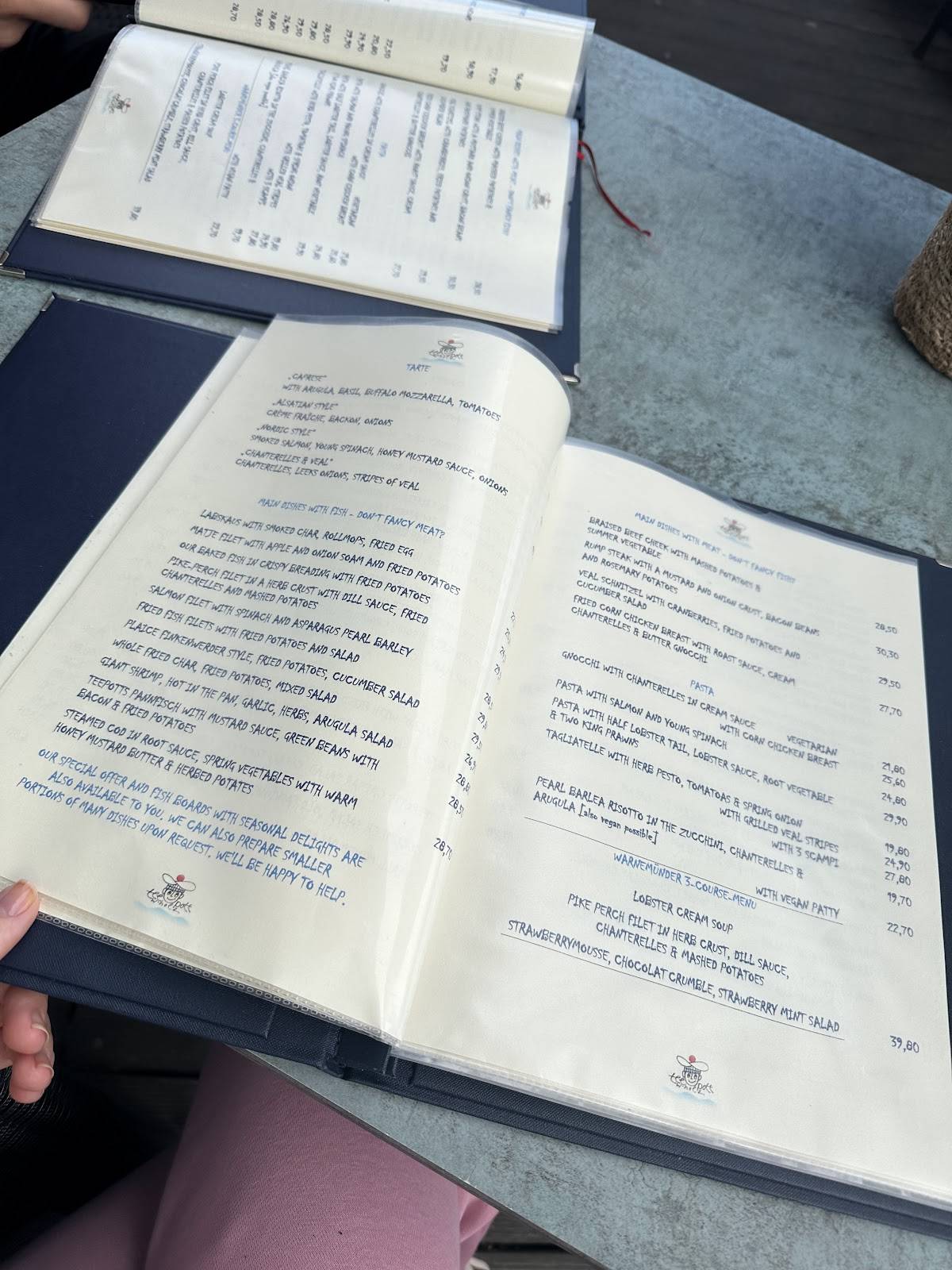Teepott Warnemünde меню