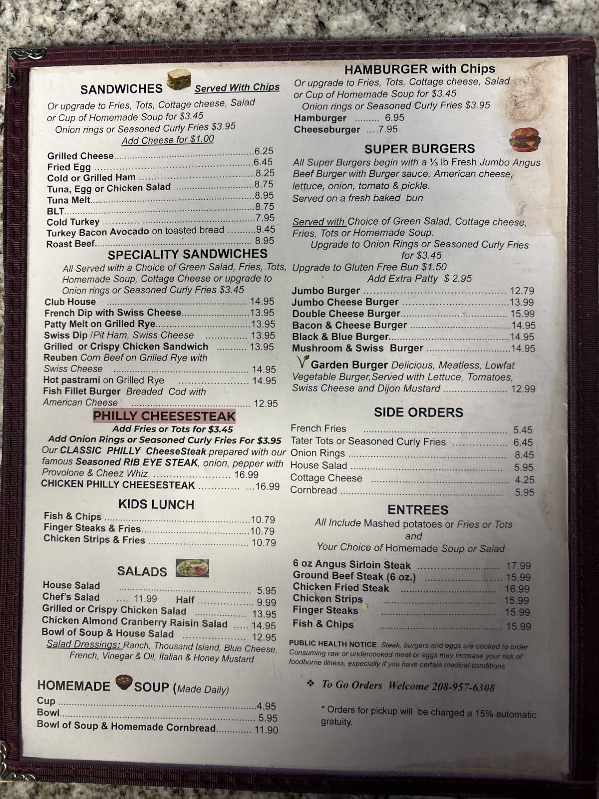 The Capri Restaurant меню
