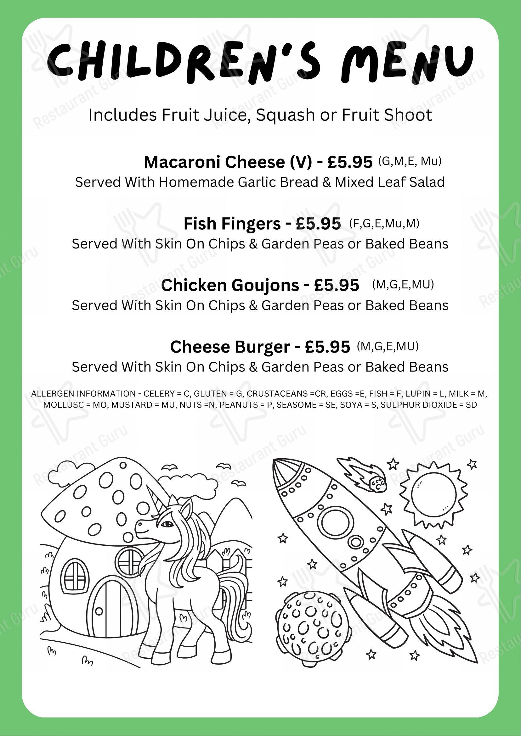 Меню паба и бара The Forest Inn - Takeaway Menu