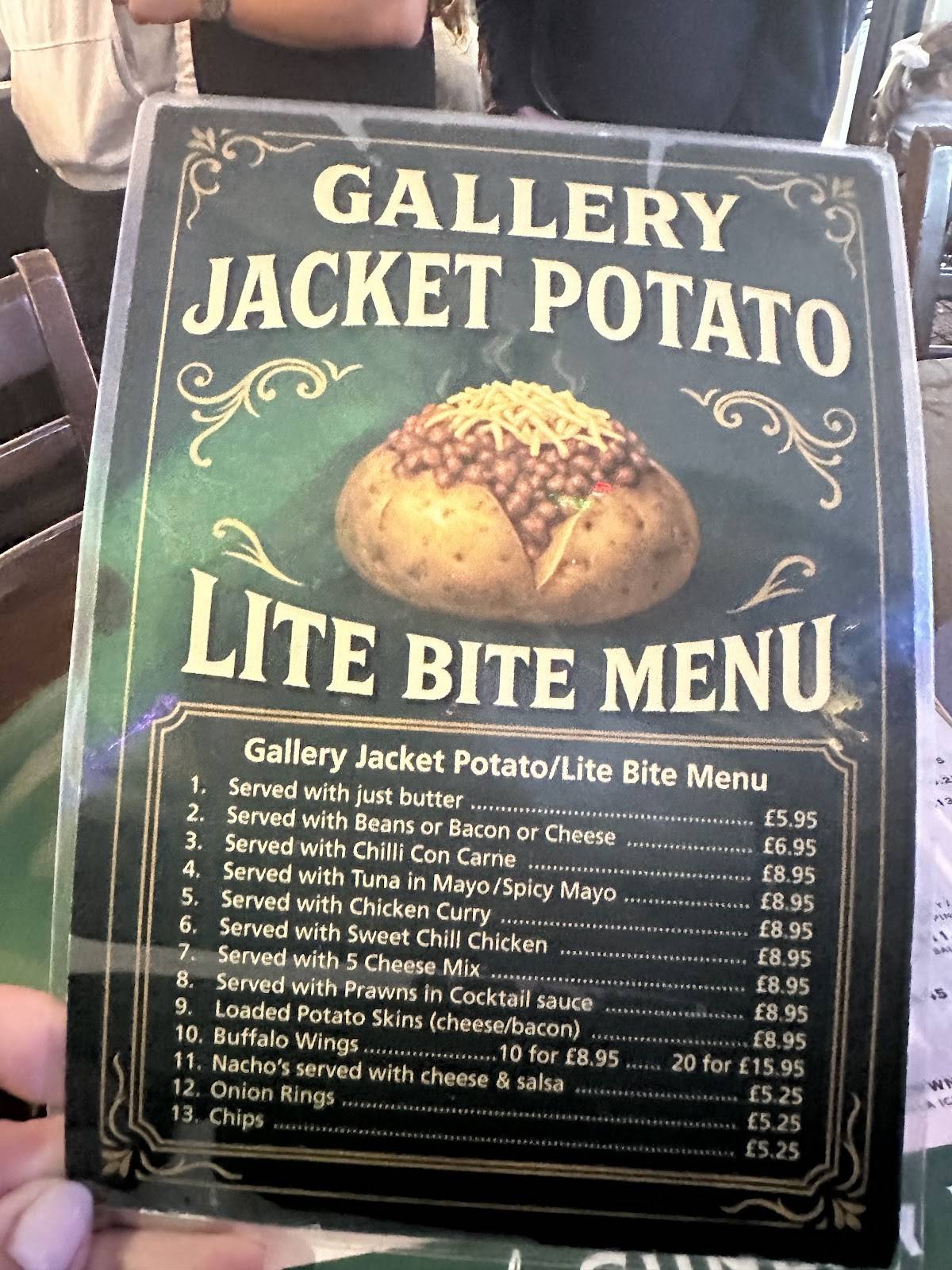The Gallery Pub меню