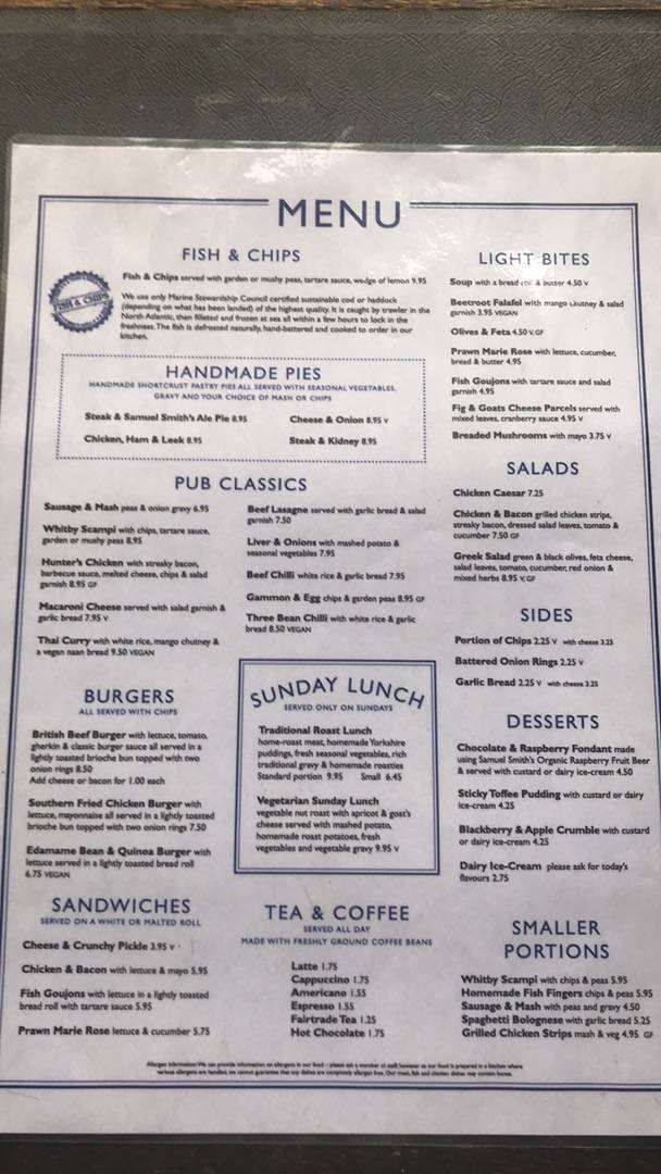 The Lobster Inn меню