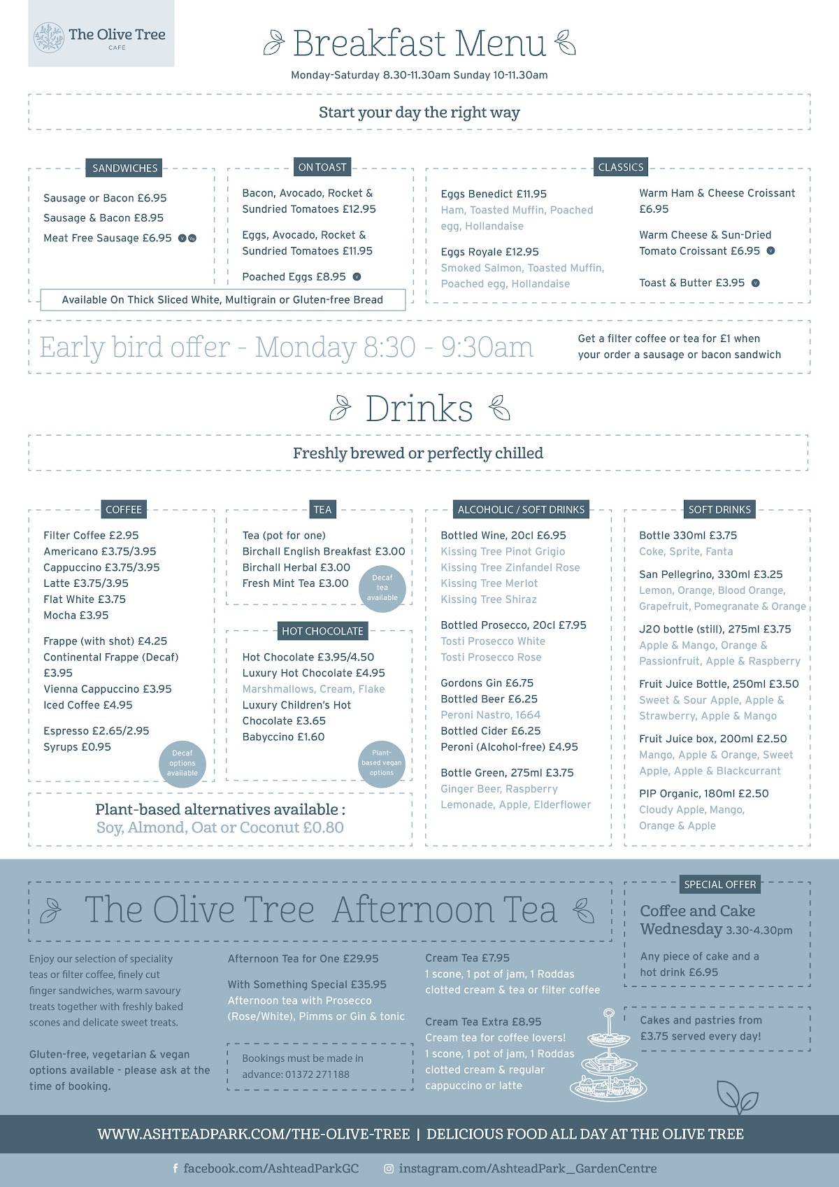 The Olive Tree меню