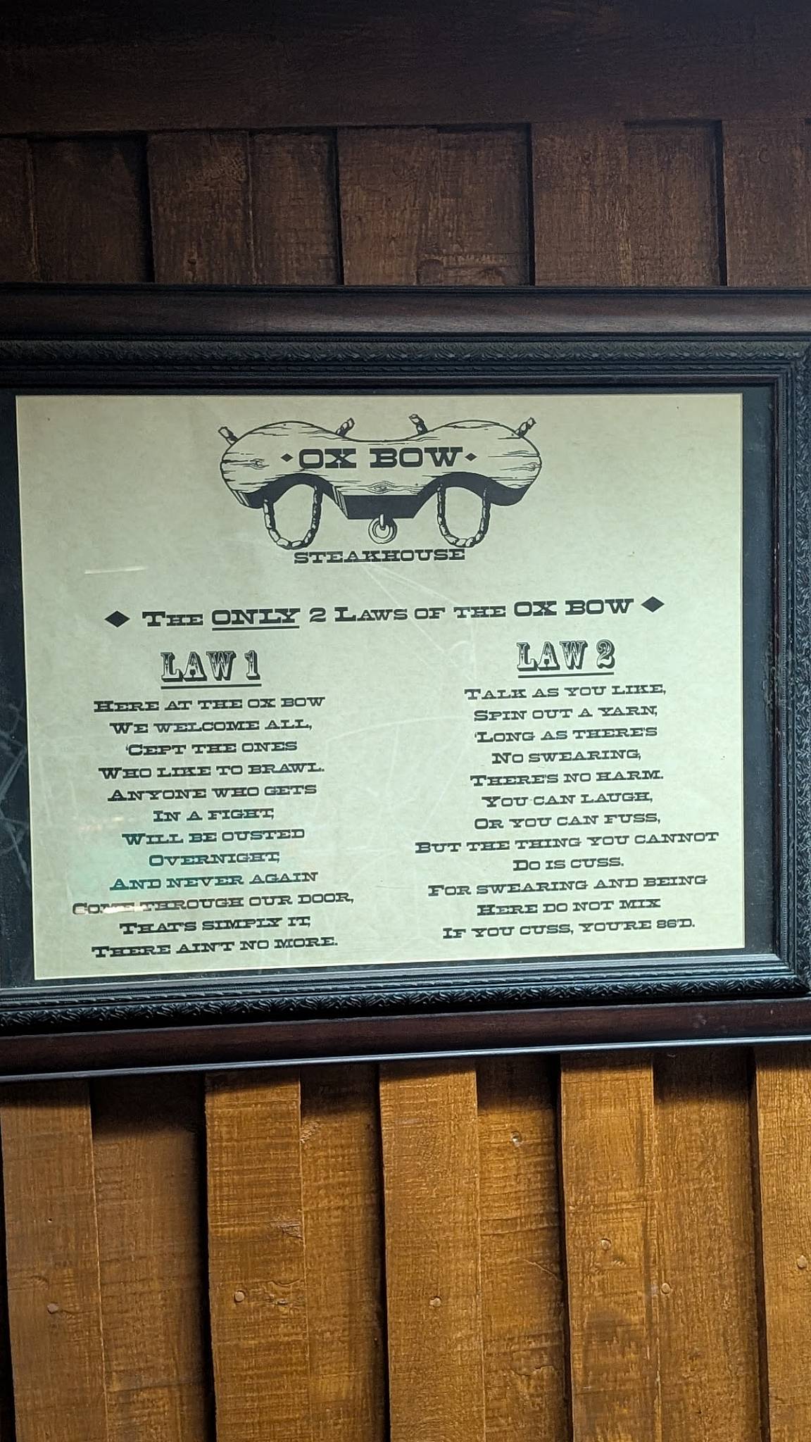 The Oxbow Saloon меню