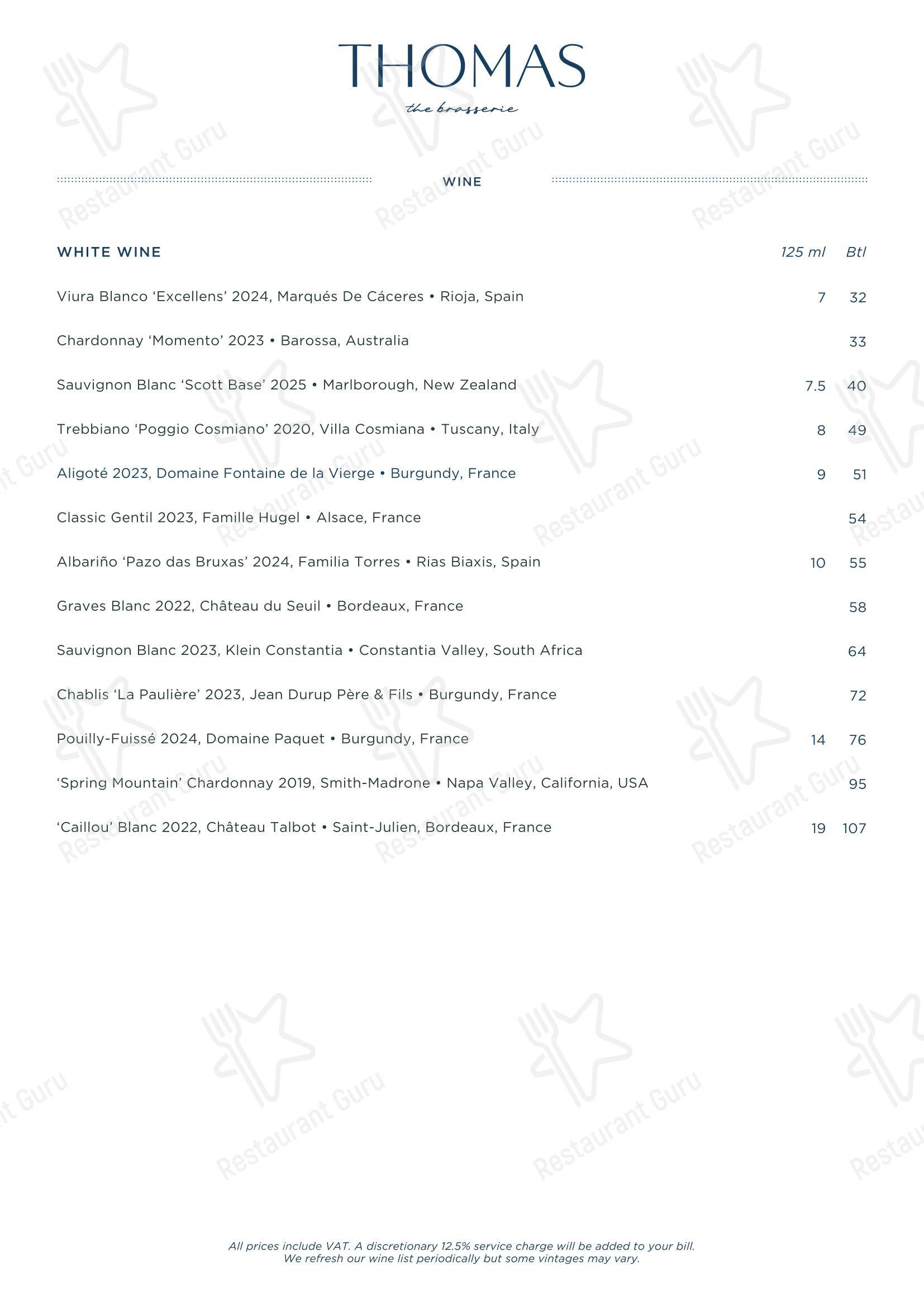 At Home Catering Menu ресторана Thomas