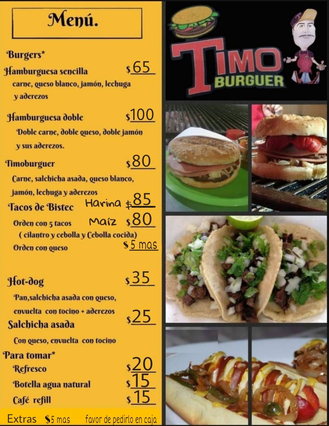 TimoBurger меню