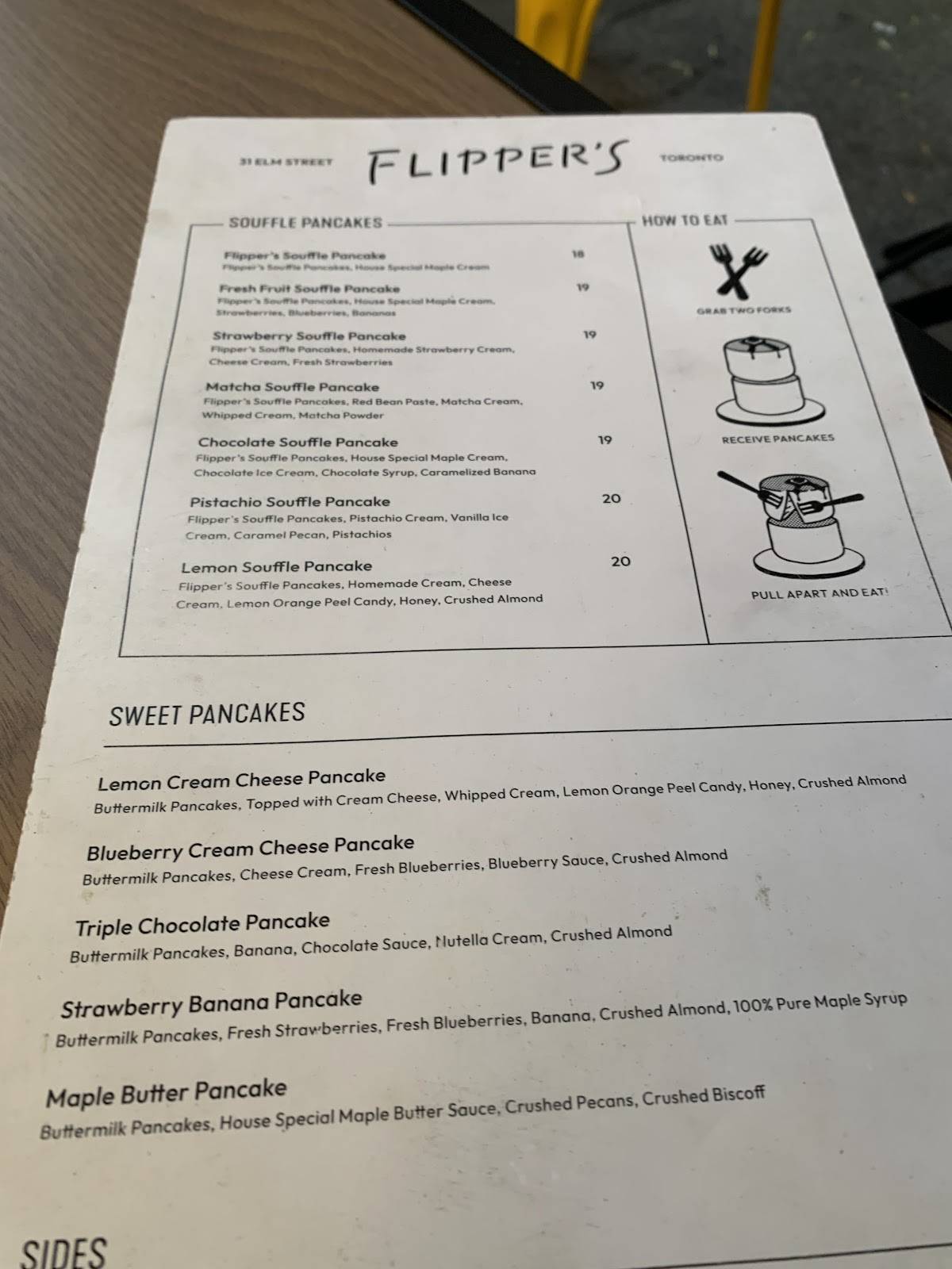 Flipper's Toronto меню