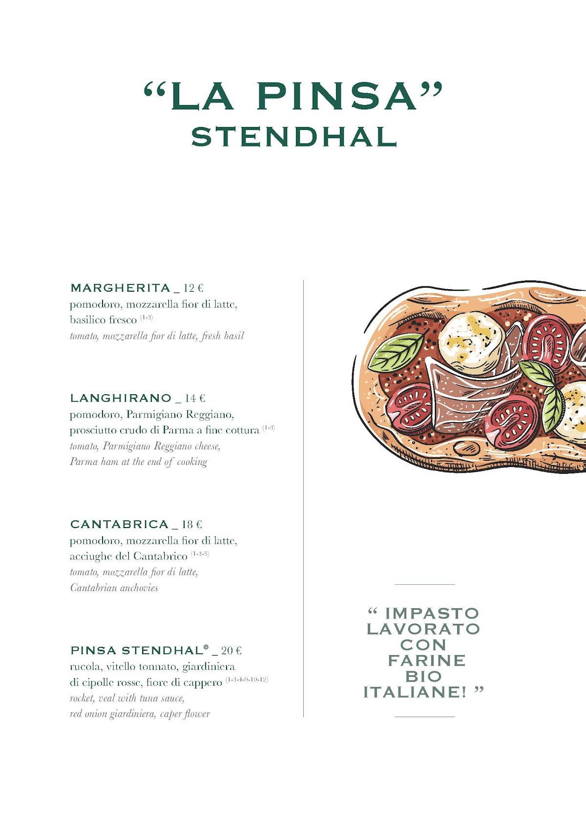 Trattoria Stendhal Roma меню