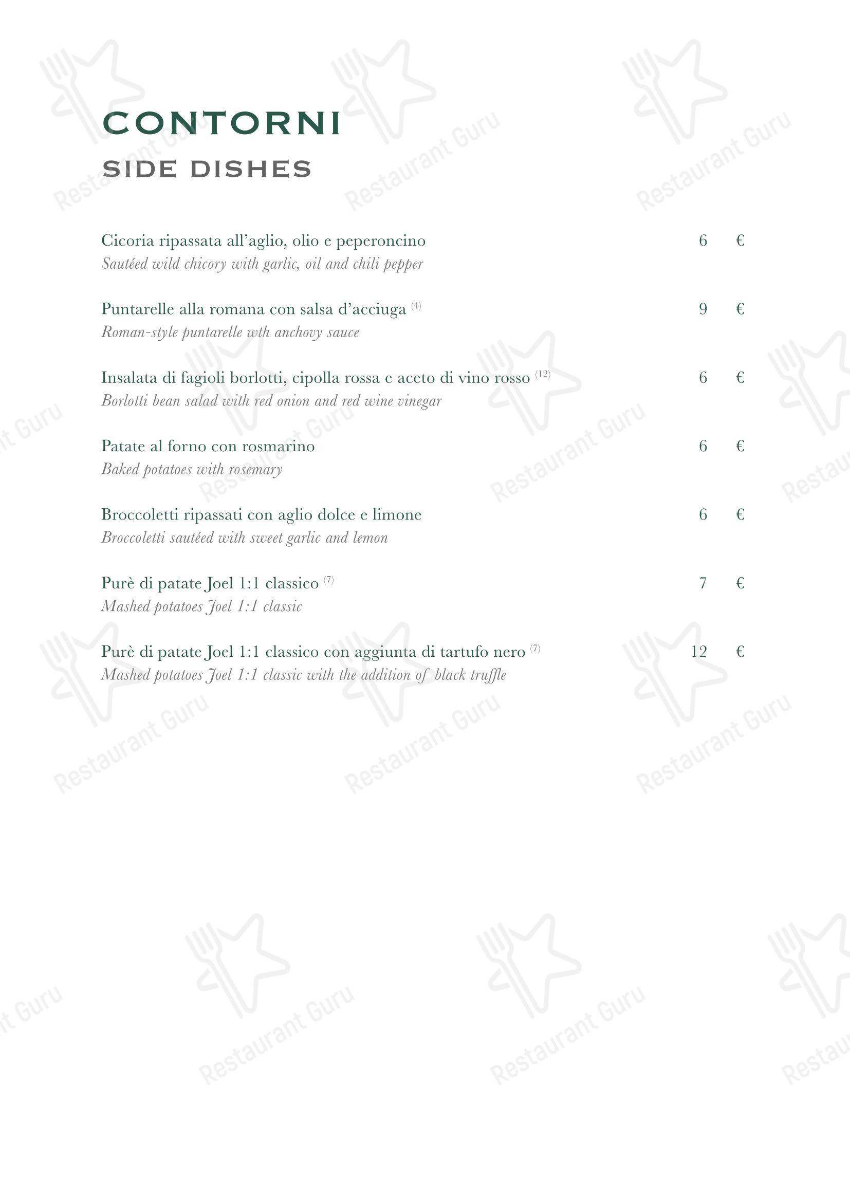Trattoria Stendhal Roma в Риме - Основное меню