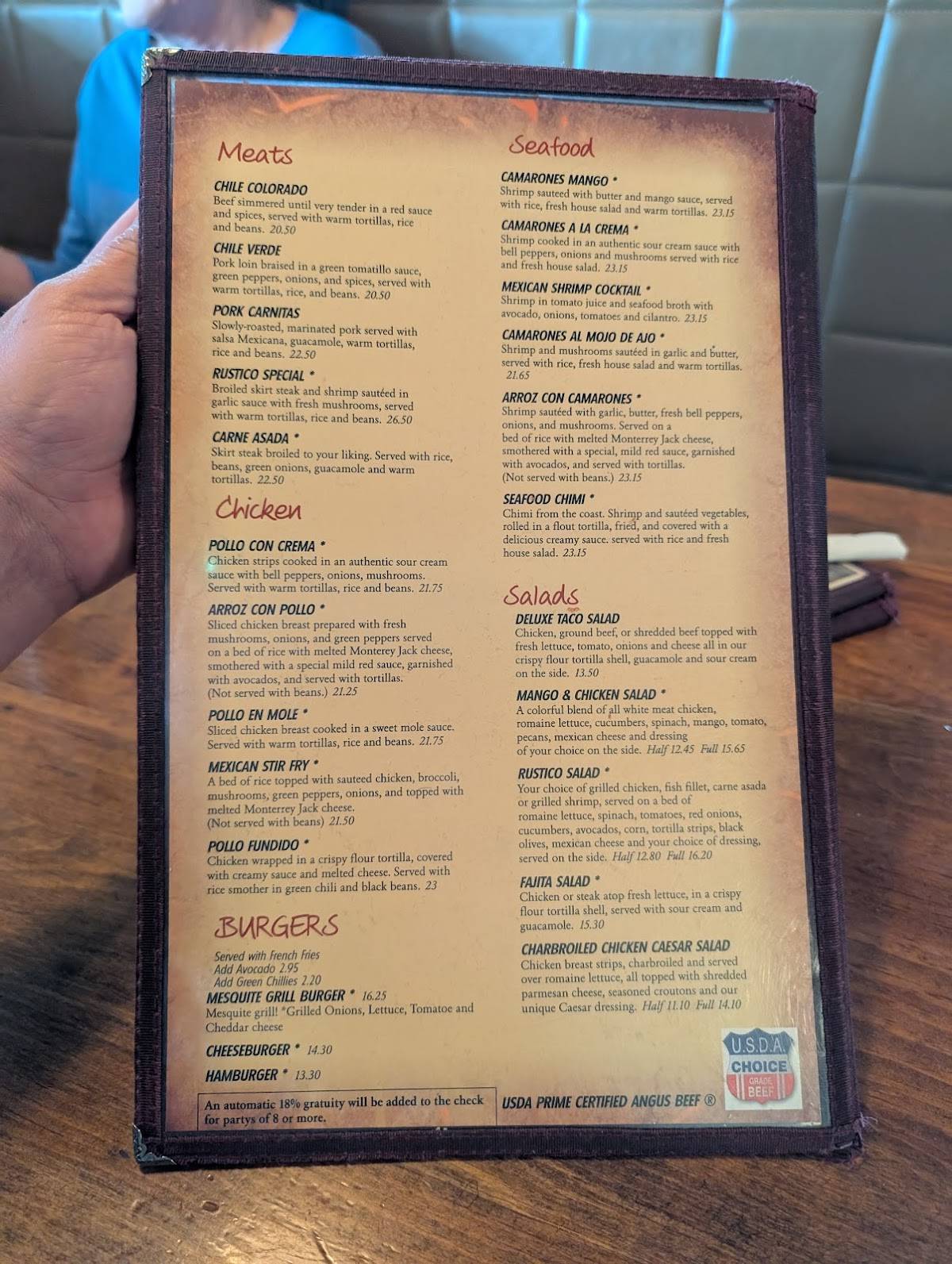 Rancho Rustico Restaurant меню