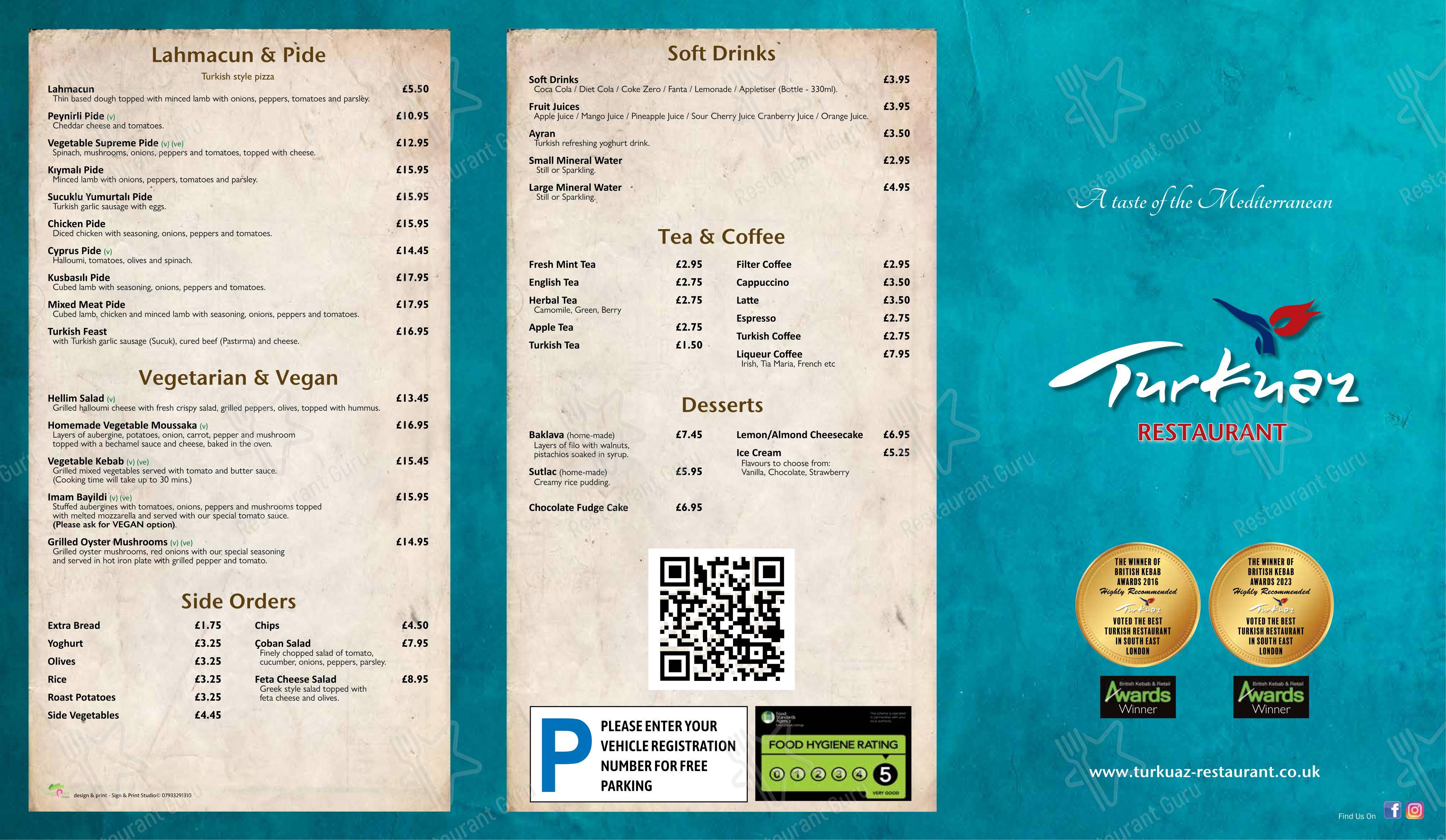 Turkuaz Restaurant в Лондоне - Меню напитков