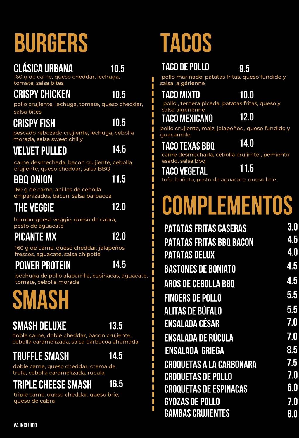 Urban bites меню
