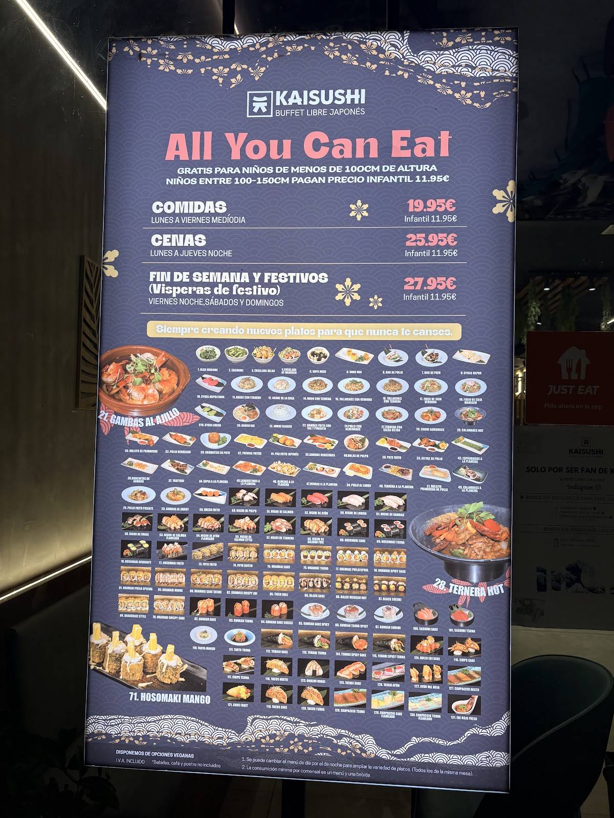 KaiSushi Gran Vía меню