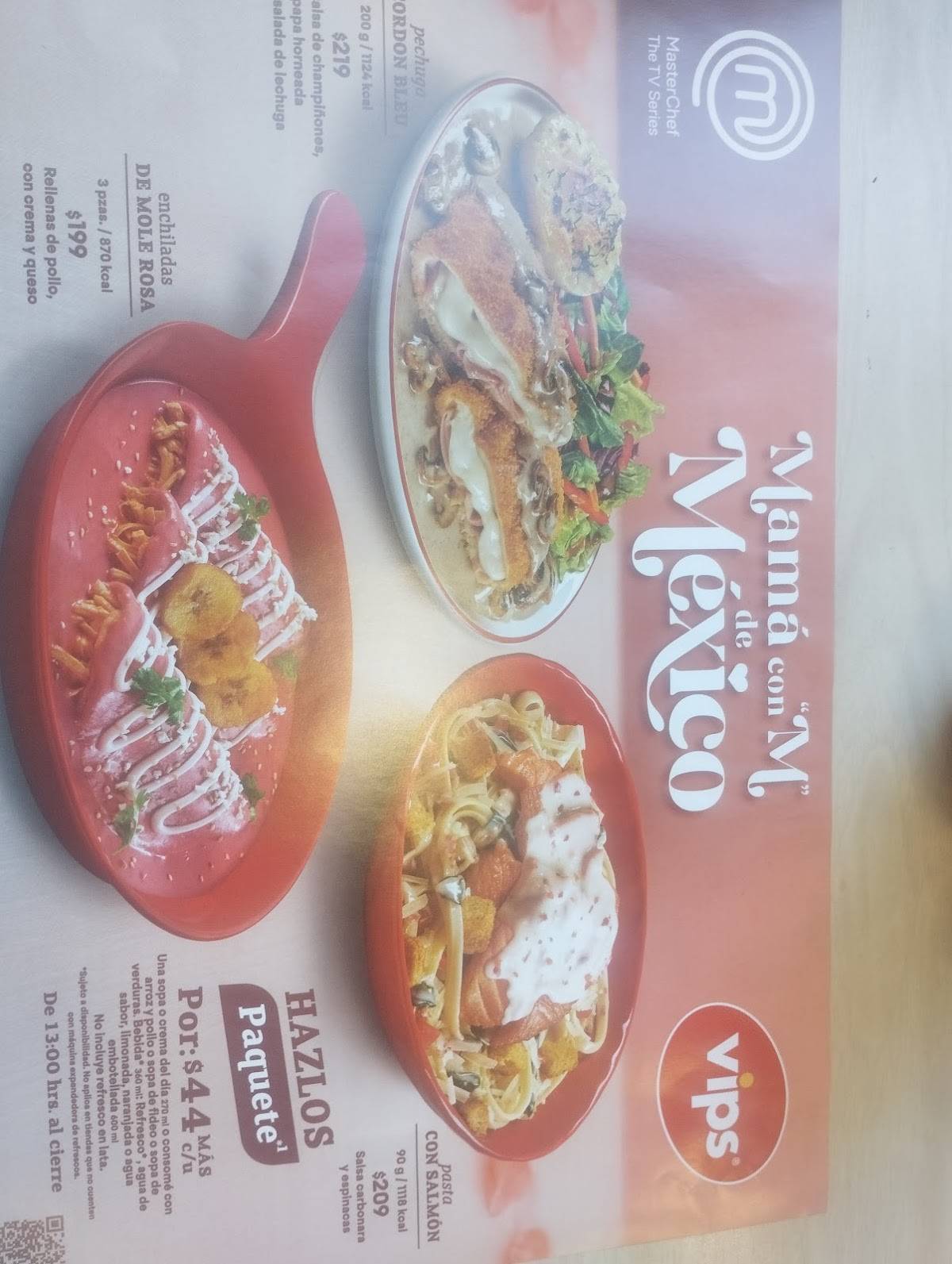 Vips Colima меню