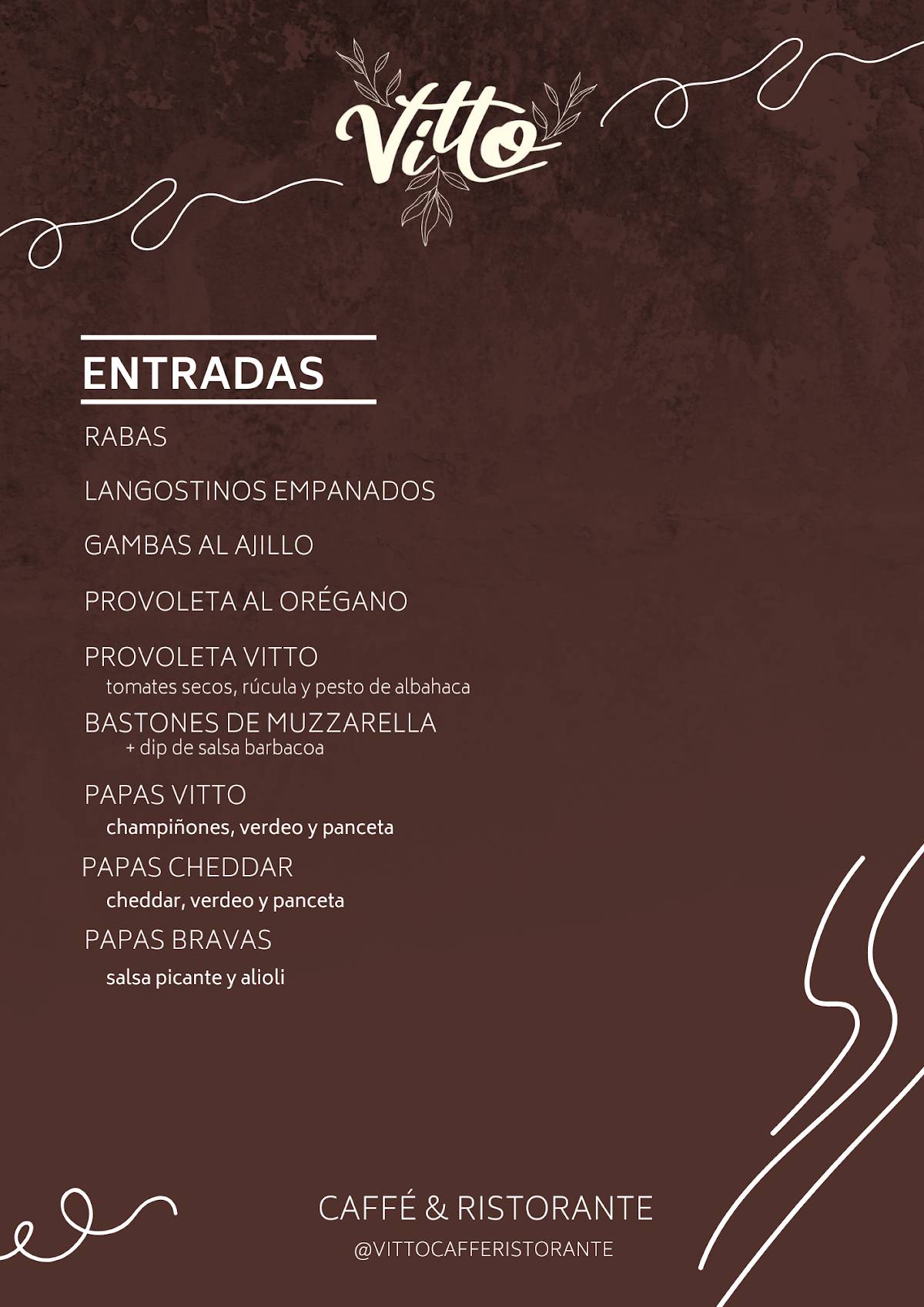 Vitto Ristorante меню